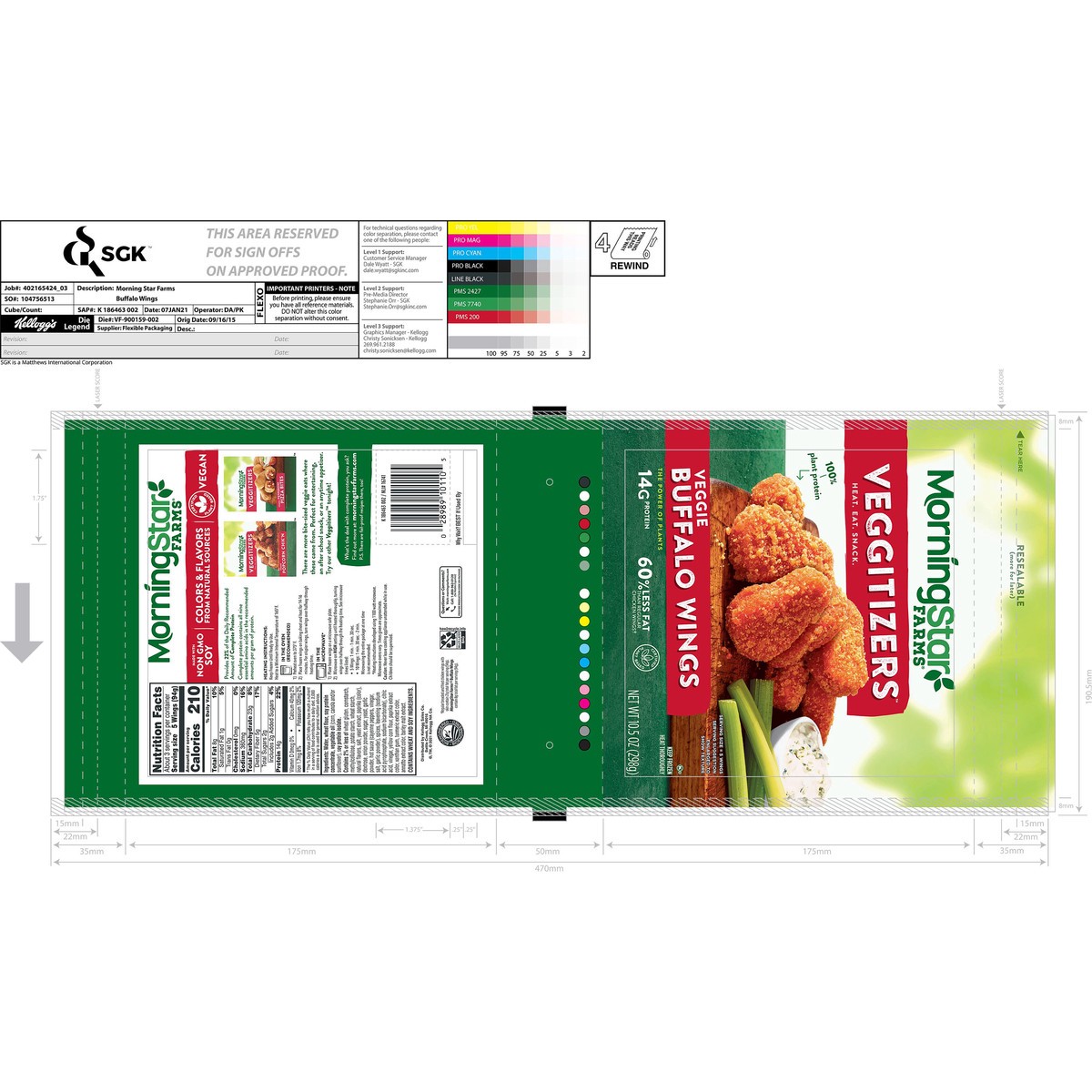 slide 7 of 7, MorningStar Farms Plant Based Chik'n Nuggets, Vegan Meat, Buffalo, 10.5oz, 10.5 oz