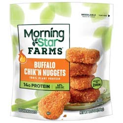 MorningStar Farms Plant Based Chik'n Nuggets, Vegan Meat, Buffalo, 10.5oz
