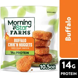 MorningStar Farms Plant Based Chik'n Nuggets, Vegan Meat, Buffalo, 10.5oz