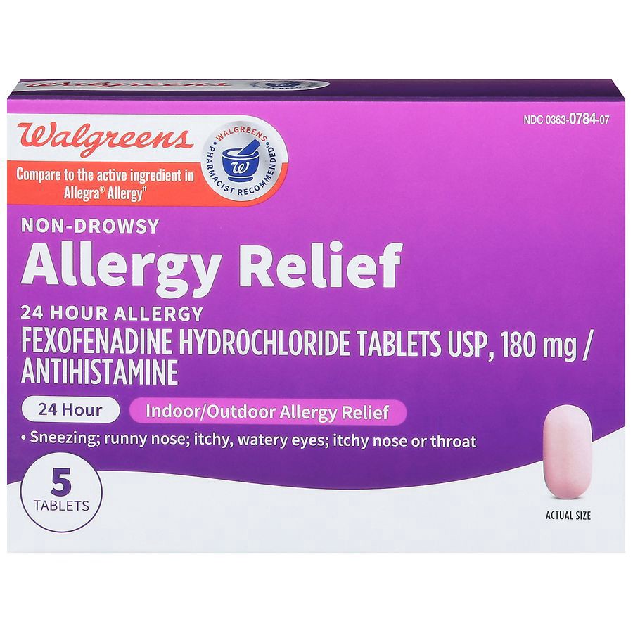slide 1 of 4, Walgreens 24 Hour Allergy Relief Tablets, 5 ct