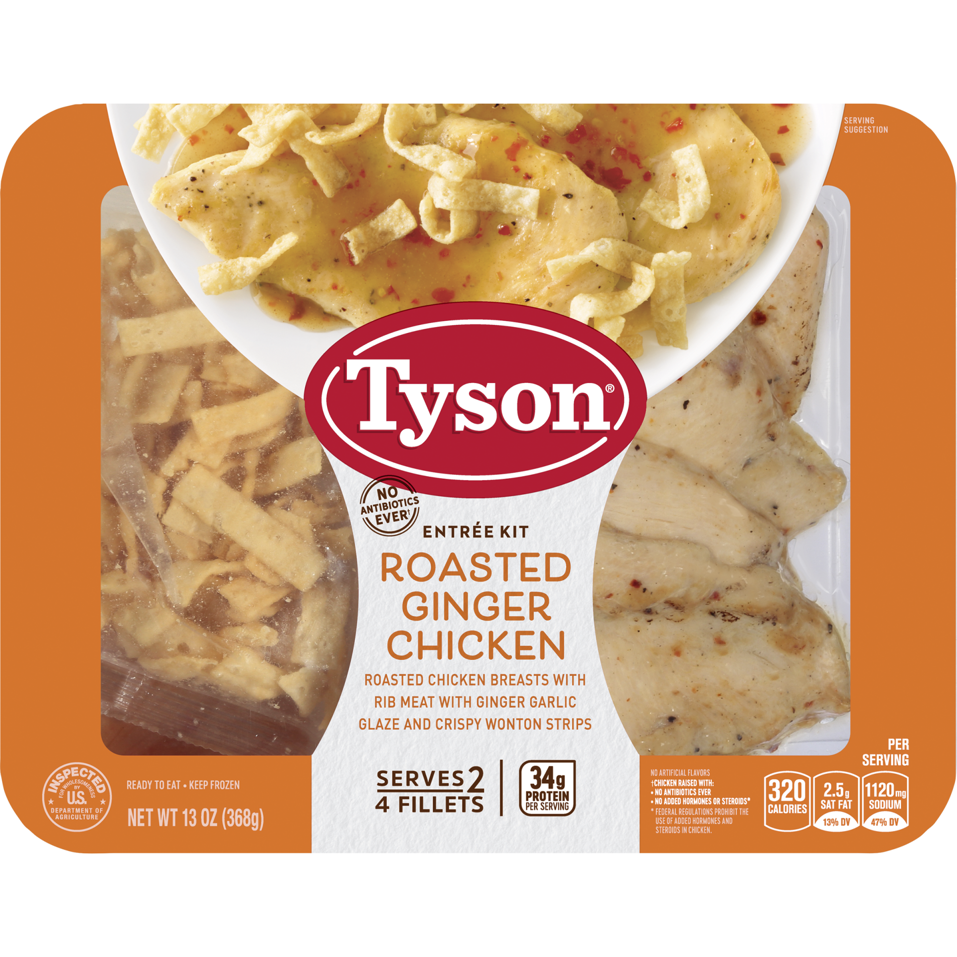 slide 1 of 3, Tyson Roasted Ginger Chicken Entrée Kit, 13 oz