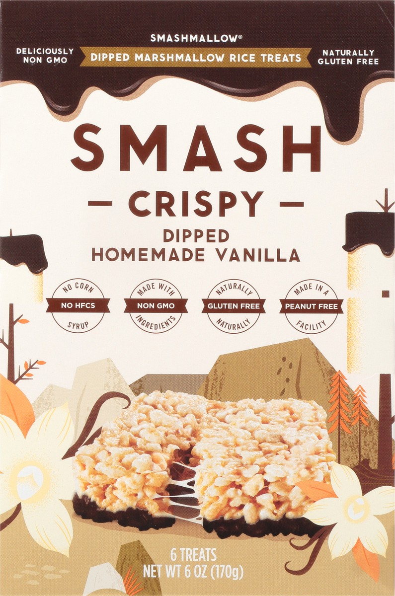 slide 10 of 14, SmashMallow Smash Crispy Dipped Homemade Vanilla Marshmallow Rice Treats 6 ea, 6 ct