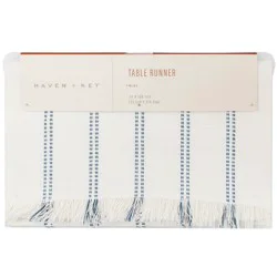 Haven + Key Striped Table Runner - Blue
