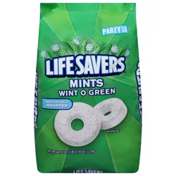 LIFE SAVERS Wint-O-Green Breath Mint Bulk Hard Candy, Party Size, 44.93 oz Bag