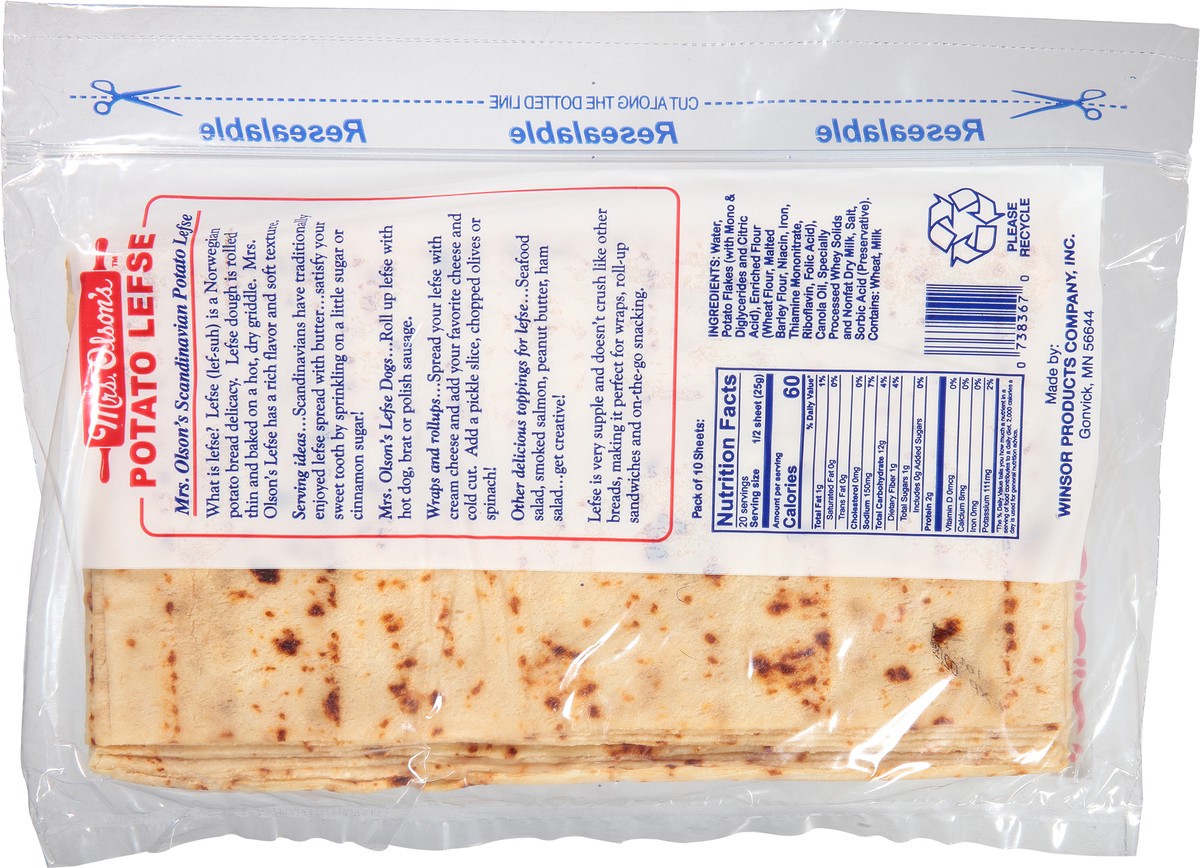 slide 9 of 12, Mrs. Olson's Norwegian Style Potato Lefse 10 ea, 10.0 ct