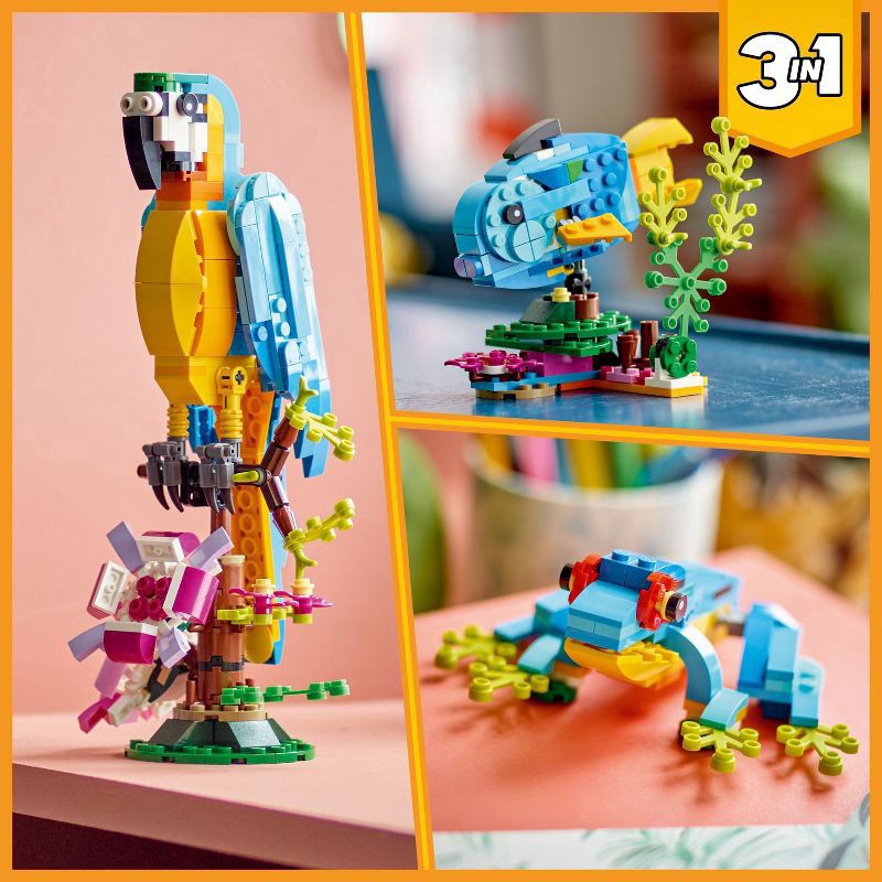 slide 5 of 6, LEGO Creator 3 in 1 Exotic Parrot Animals Building Toy 31136, 1 ct