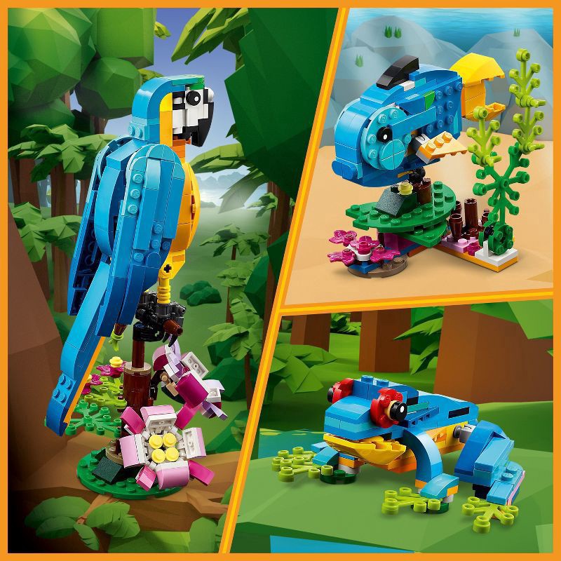 slide 4 of 6, LEGO Creator 3 in 1 Exotic Parrot Animals Building Toy 31136, 1 ct