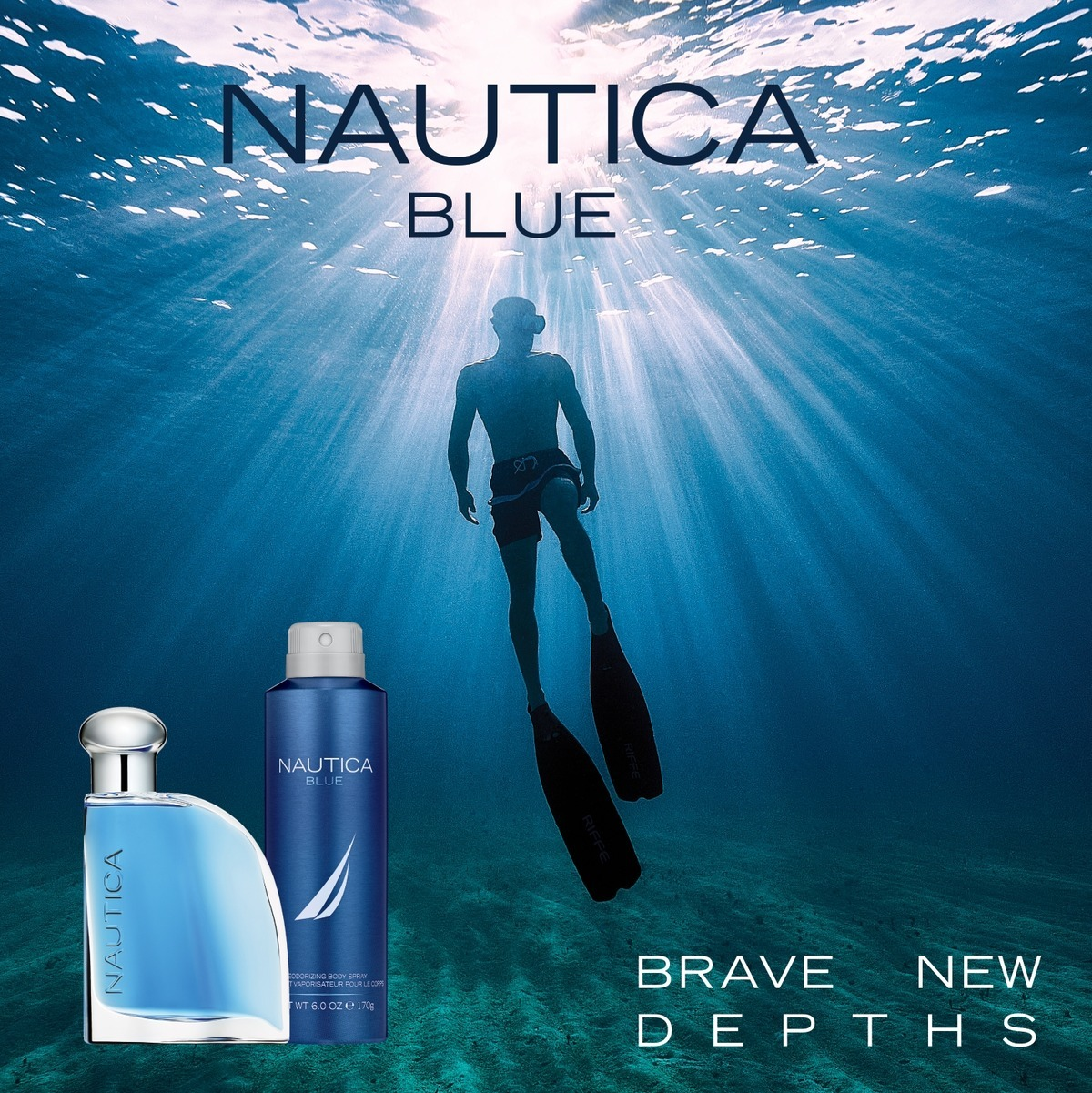 slide 2 of 2, Nautica Blue Deodorizing Body Spray, 6 oz