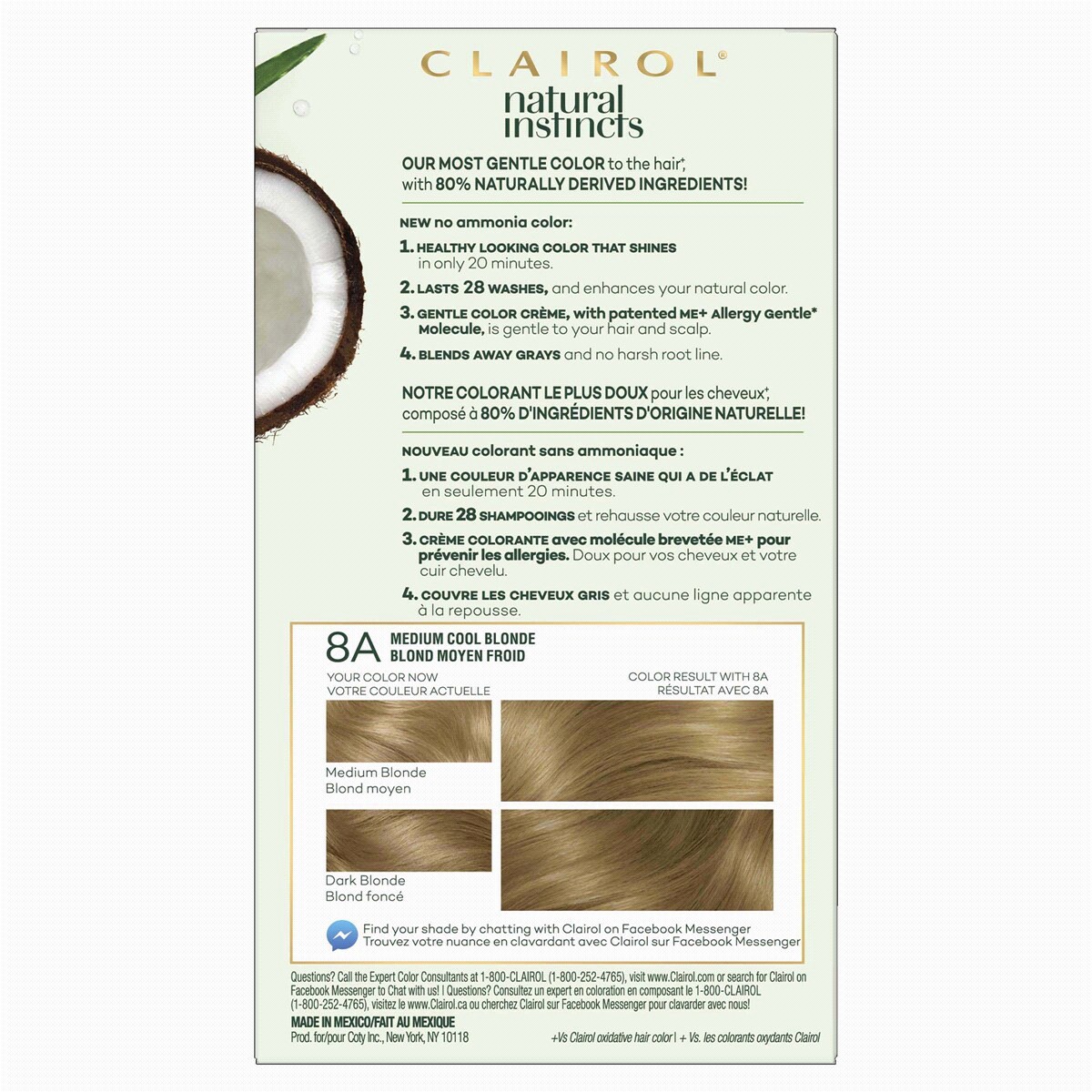 slide 2 of 2, Clairol Natural Instincts Non Permanent Hair Color Ammonia Free 10 Dark Cool Blonde, 1 ct