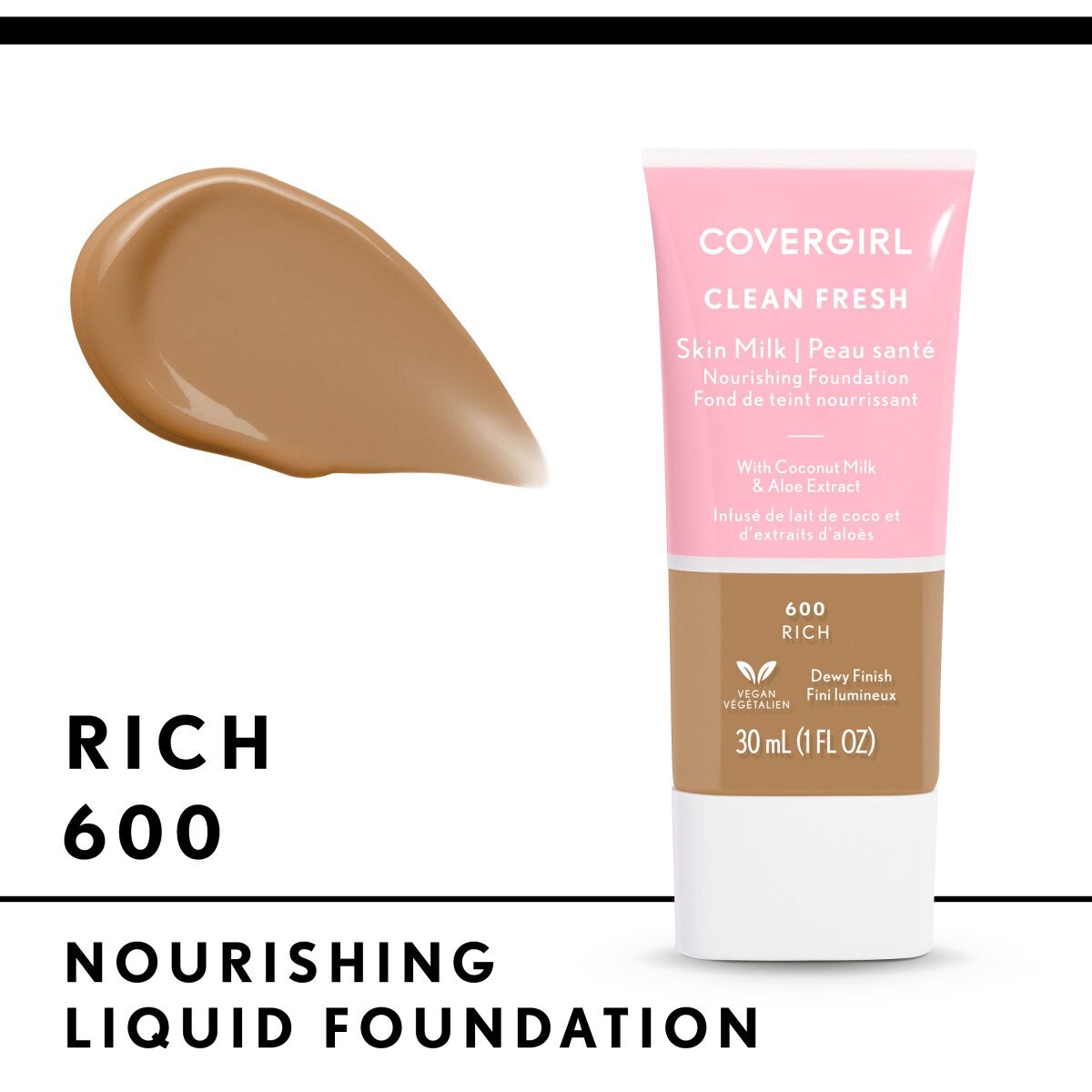 slide 3 of 11, Covergirl Clean Fresh Skin Milk Foundation Dewy Finish - 600 Rich - 1 fl oz, 1 fl oz