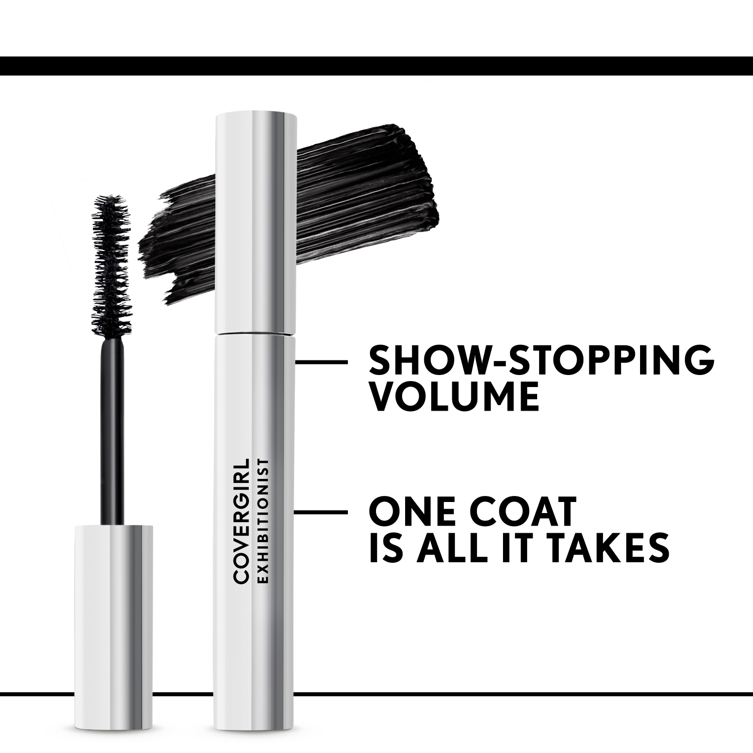 slide 3 of 8, Covergirl Exhibitionist Mascara Waterproof Very Black, 0.3 fl oz