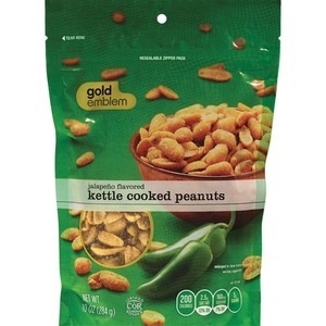 slide 1 of 1, CVS Gold Emblem Jalapeno Flavored Kettle Cooked Peanuts, 10 oz