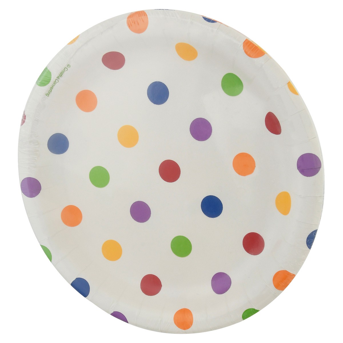 slide 3 of 9, Celebrations Creative Converting Dot/Stripe 7 Inch Round Plate, 9 ct
