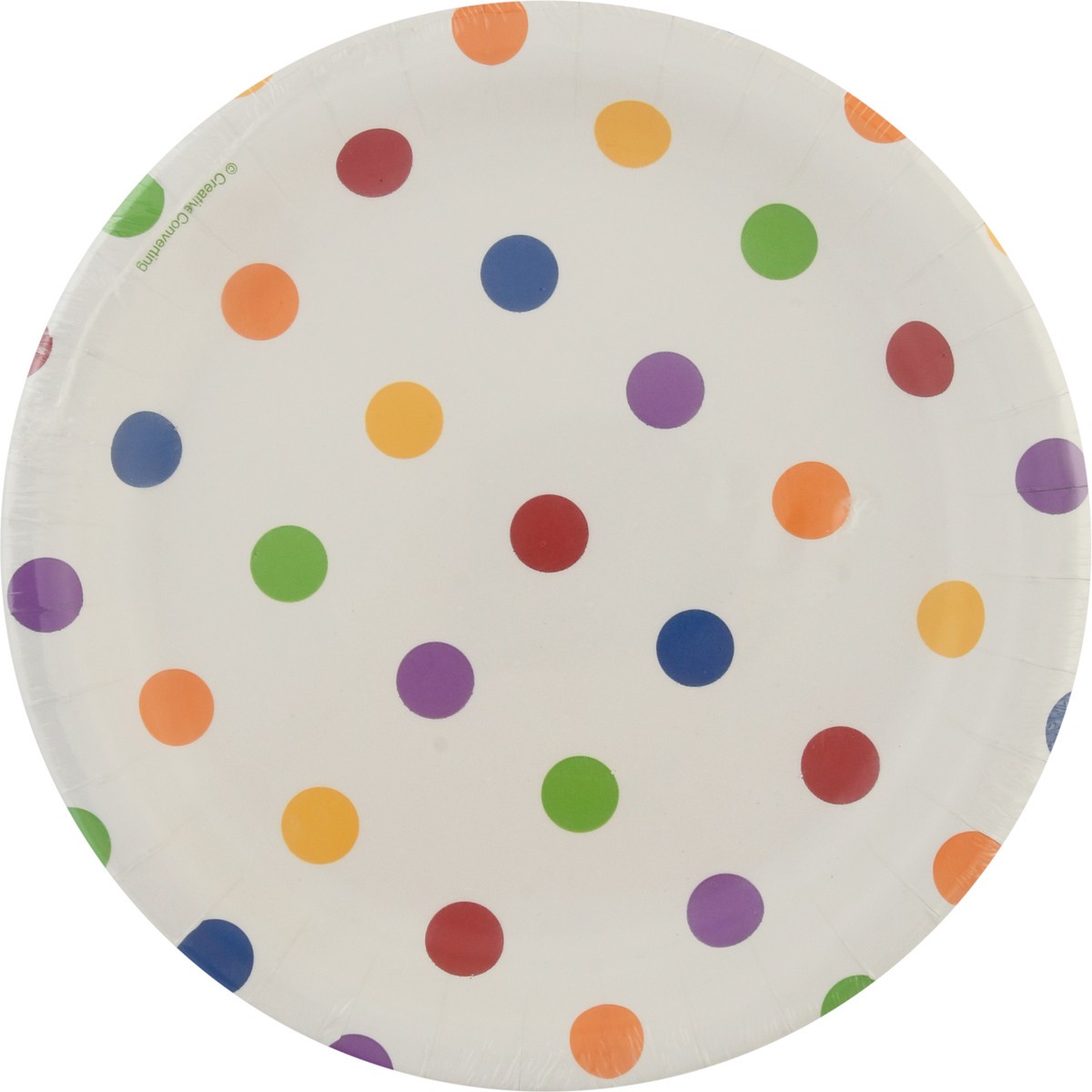 slide 6 of 9, Celebrations Creative Converting Dot/Stripe 7 Inch Round Plate, 9 ct