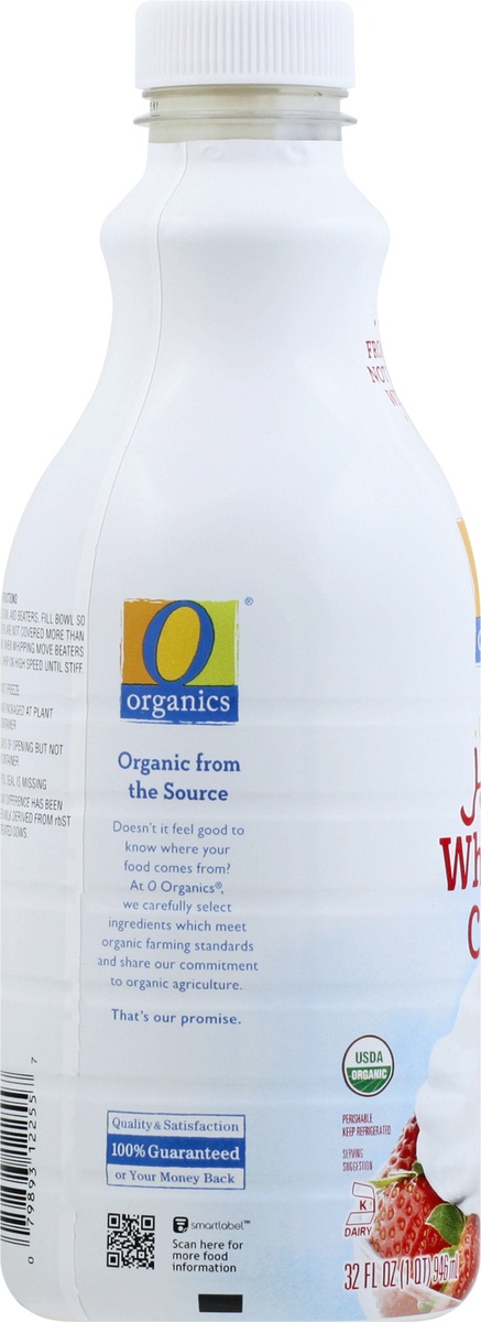 slide 7 of 9, O Organics Whipping Cream Heavy, 32 fl oz