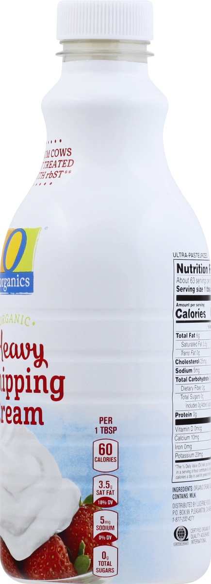 slide 8 of 9, O Organics Whipping Cream Heavy, 32 fl oz