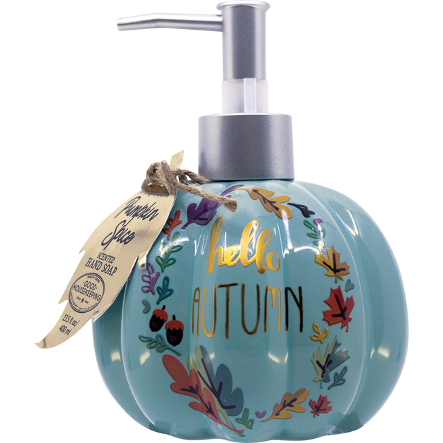 slide 1 of 1, SIMPLE PLEASURES Ceramic Pumpkin Hand Soap, 17 oz