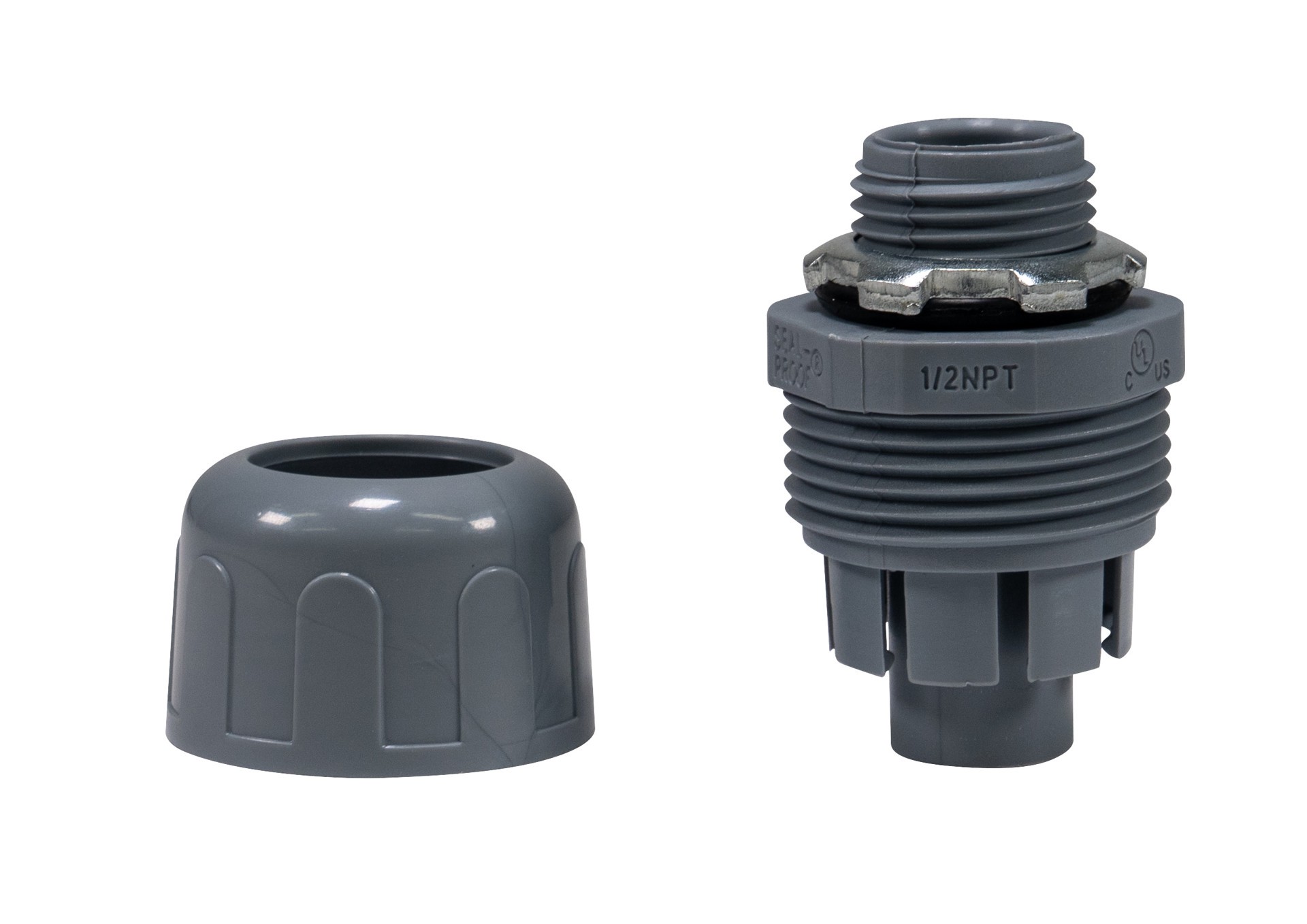 slide 2 of 6, Southwire 1/2-in Liquid Tight PVC Screw-in Connector Conduit Fittings, 1 ct