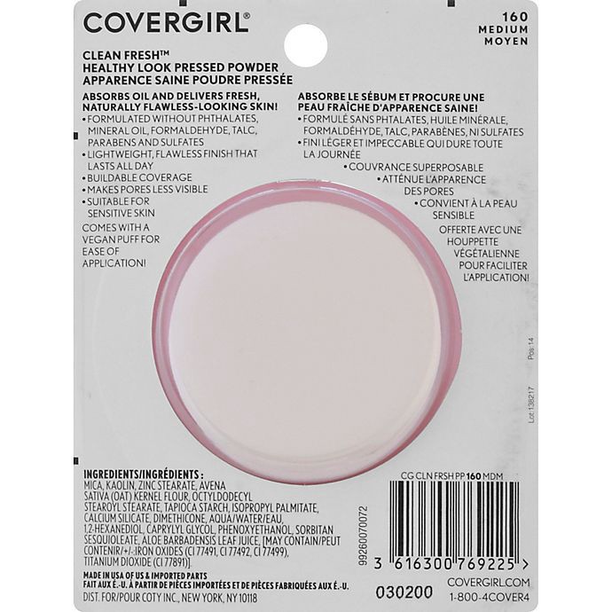 slide 4 of 4, Covergirl Clean Fresh Pressed Powder, Medium, 2.336 oz