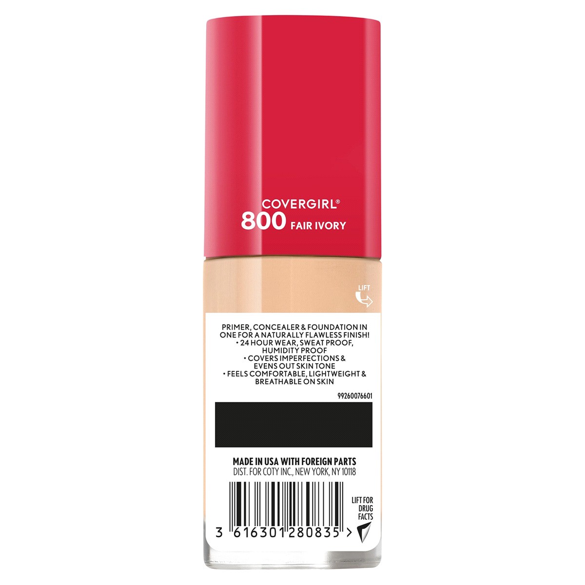 slide 2 of 2, CoverGirl Outlast Extreme Wear 3-IN-1 Foundation, Fair Ivory, 1 fl oz