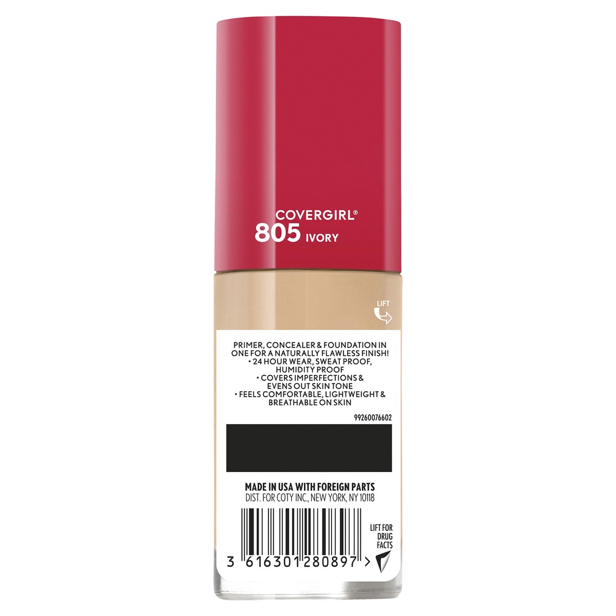 slide 2 of 2, CoverGirl Outlast Extreme Wear 3-IN-1 Foundation, Ivory, 1 fl oz