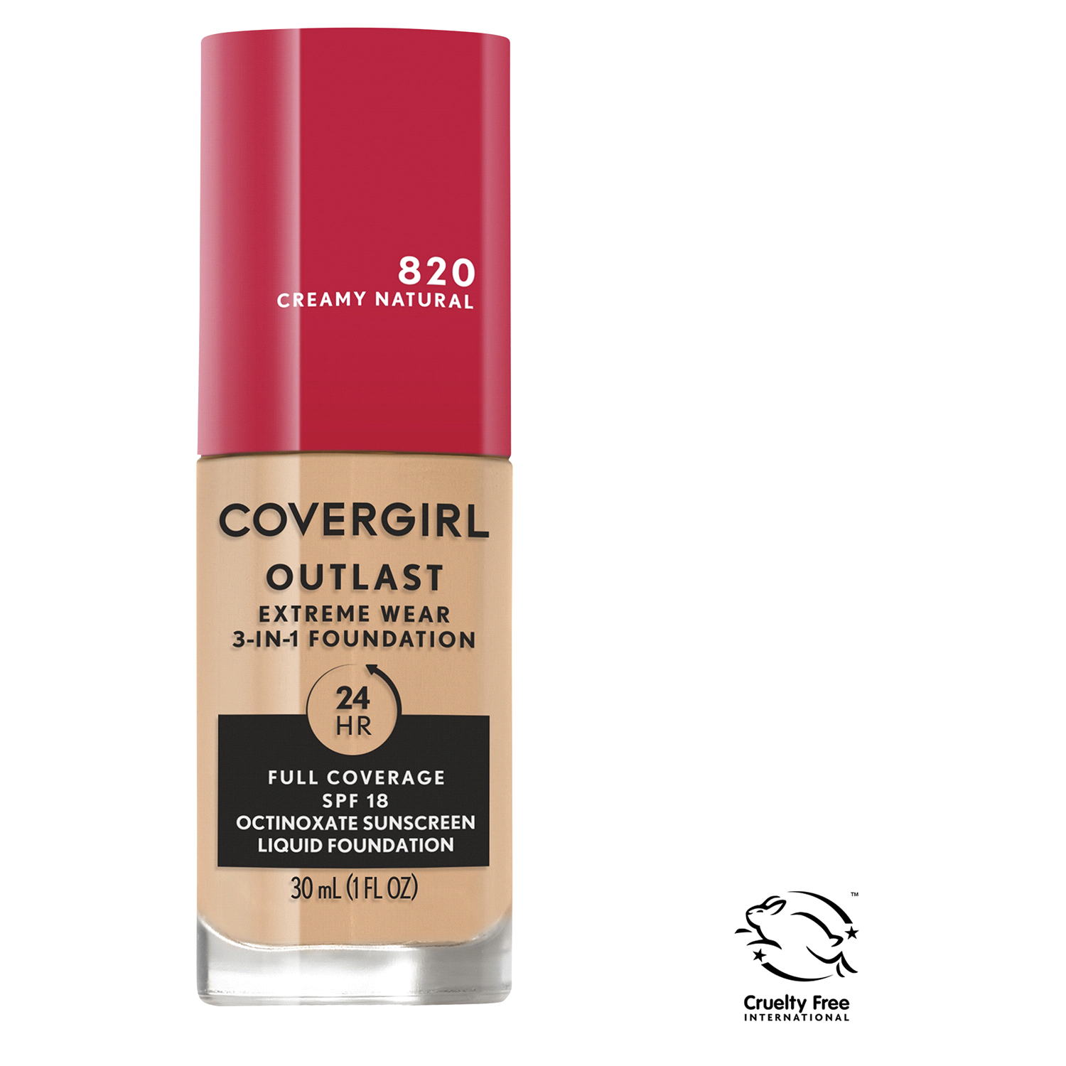 slide 1 of 2, COVERGIRL Outlast Extreme Wear 3-in-1 Foundation with SPF 18 - 840 Natural Beige - 1 fl oz, 1 fl oz