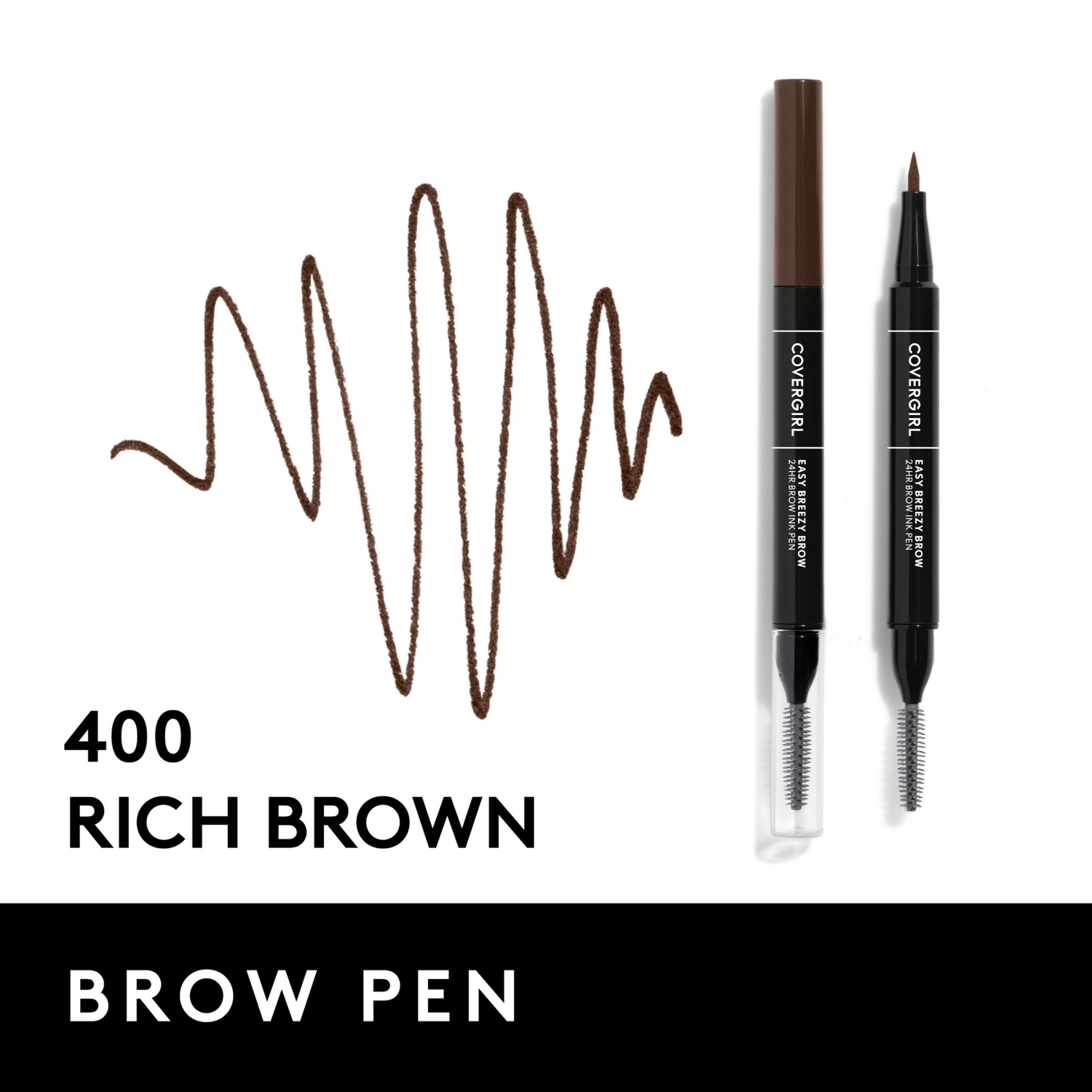 slide 4 of 8, Covergirl COVERGIRL Easy Breezy Brow All-Day Brow Ink Pen, Rich Brown, 0.02 oz