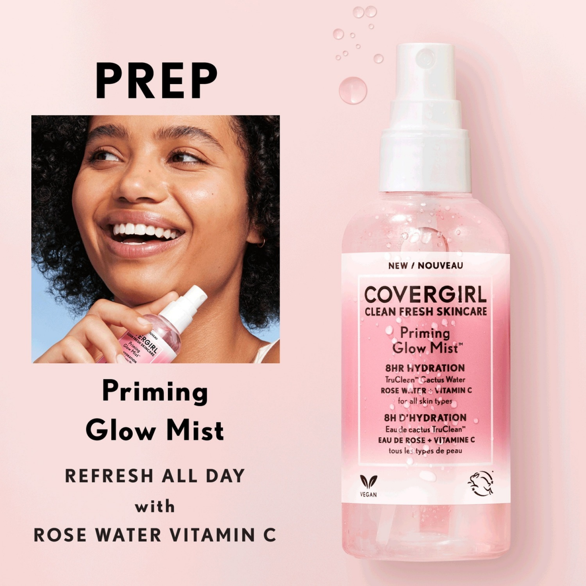 slide 3 of 5, Covergirl COVERGIRL Clean Fresh Skincare Priming Glow Mist, 3.3 fl oz