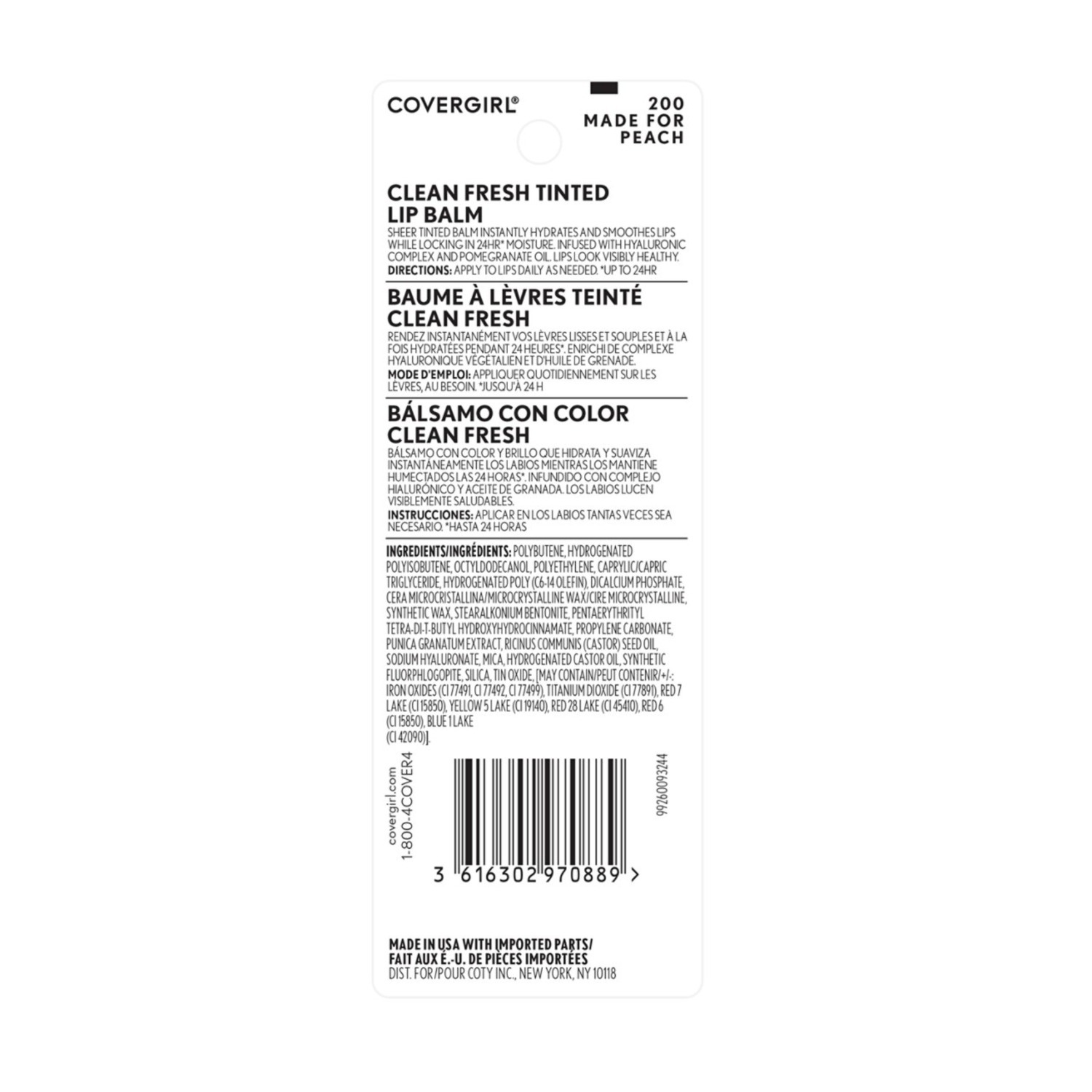 slide 2 of 8, Covergirl Clean Fresh Made for Peach 200 Tinted Lip Balm 0.14 oz, 0.14 oz