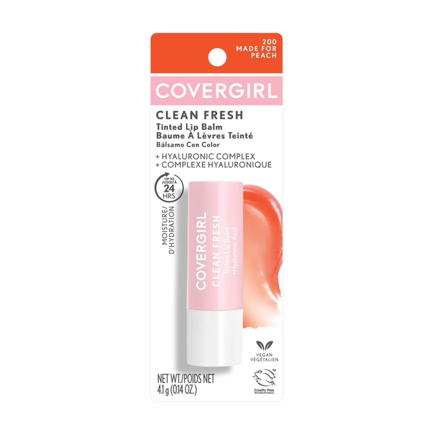 slide 1 of 8, Covergirl Clean Fresh Made for Peach 200 Tinted Lip Balm 0.14 oz, 0.14 oz