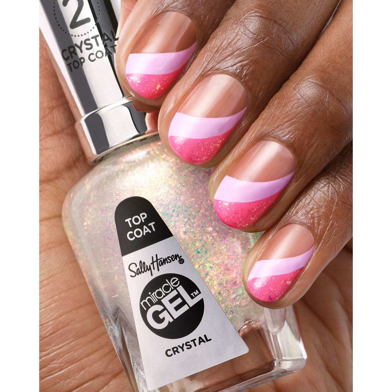 slide 5 of 8, Sally Hansen Miracle Gel Crystal Top Coat 105 Step 2 Nail Color 0.5 fl oz, 0.5 fl oz