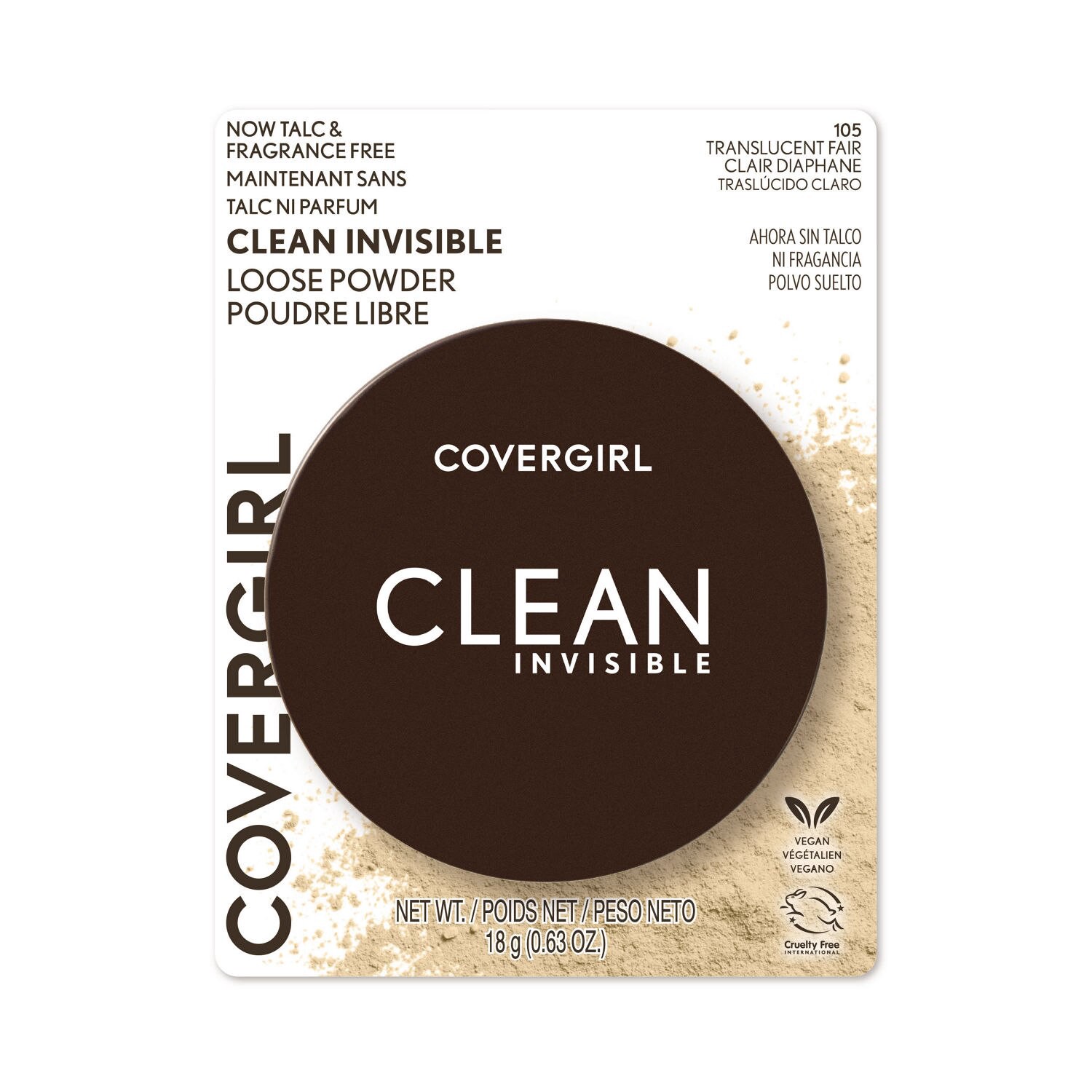 slide 9 of 9, COVERGIRL Clean Invisible Loose Powder Translucent Fair, 0.63 oz
