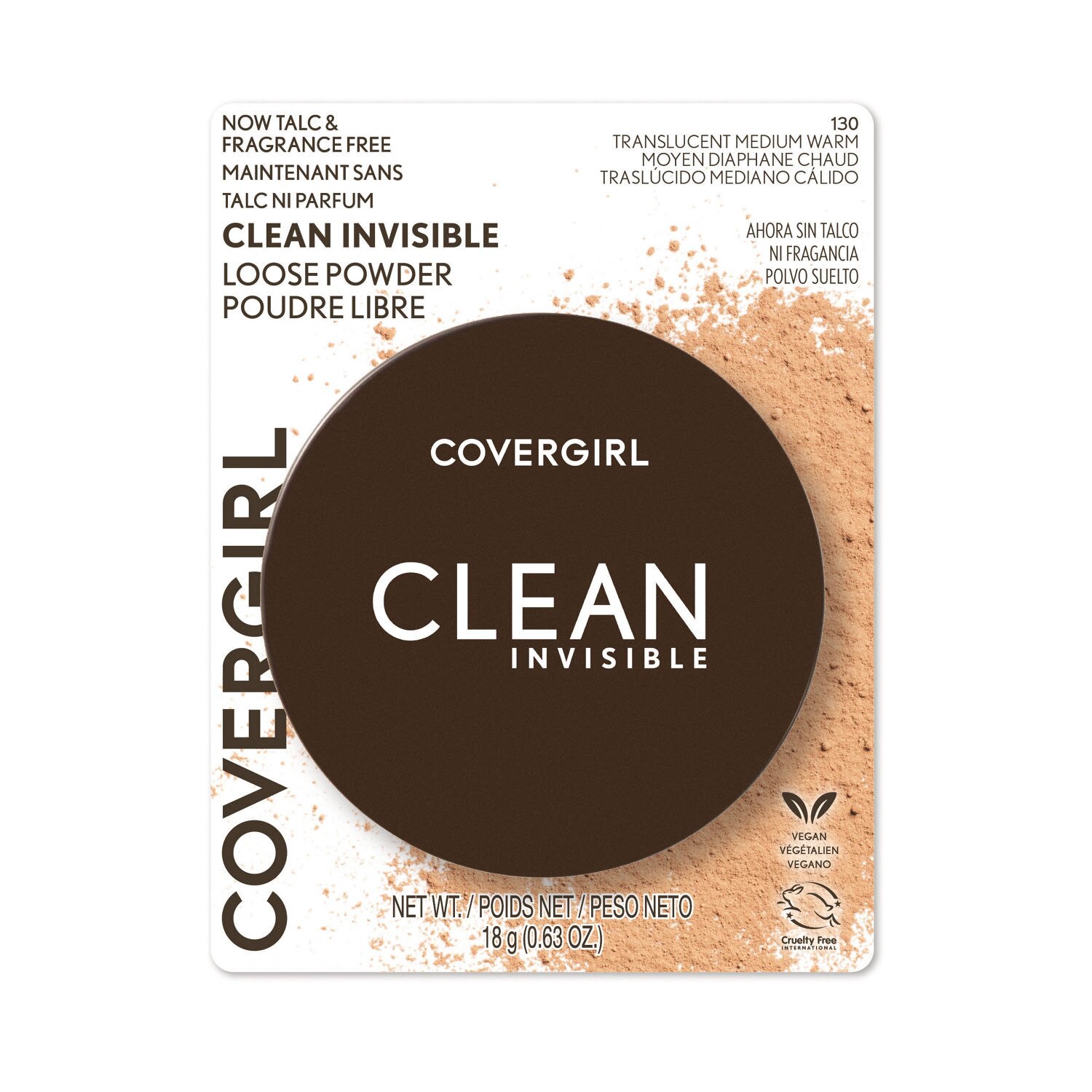 slide 2 of 9, Covergirl Clean Invisible Loose Powder - Loose Powder, Setting Powder, Vegan Formula - Translucent Medium Warm, 20g (0.7 oz), 18 g