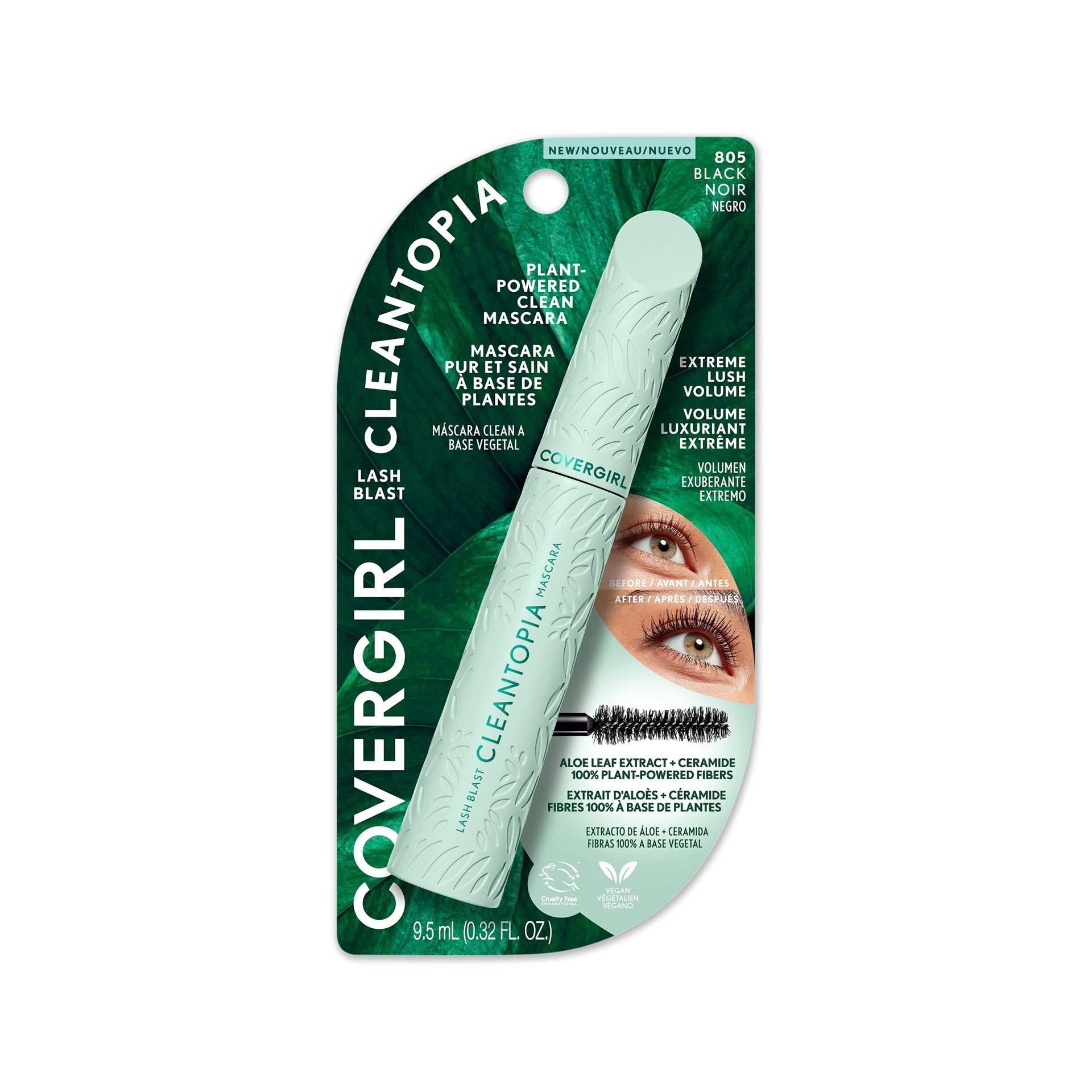 slide 9 of 13, Covergirl Lash Blast Cleantopia Mascara - Black - 0.32 fl oz, 9.50 mL
