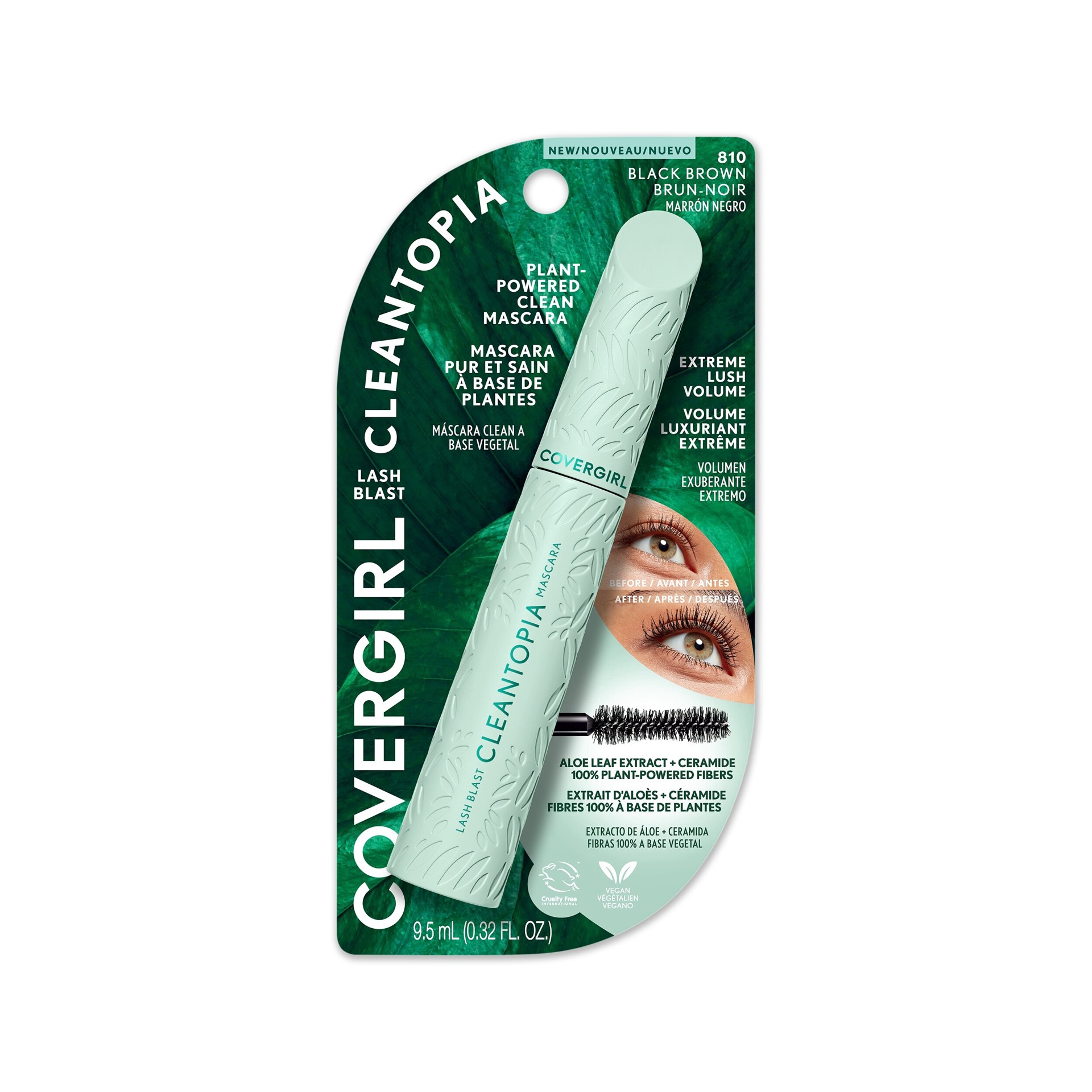 slide 9 of 13, Covergirl Lash Blast Cleantopia Mascara - Black Brown - 0.32 fl oz, 9.50 mL