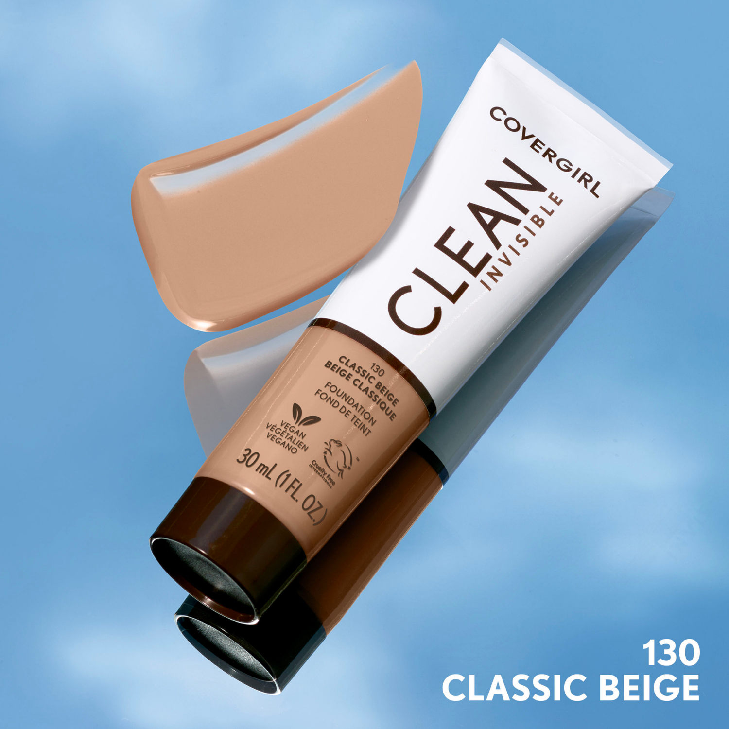 slide 3 of 5, Cover Girl COVERGIRL Clean Invisible Foundation Creamy Beige 1 fl oz, 1 fl oz
