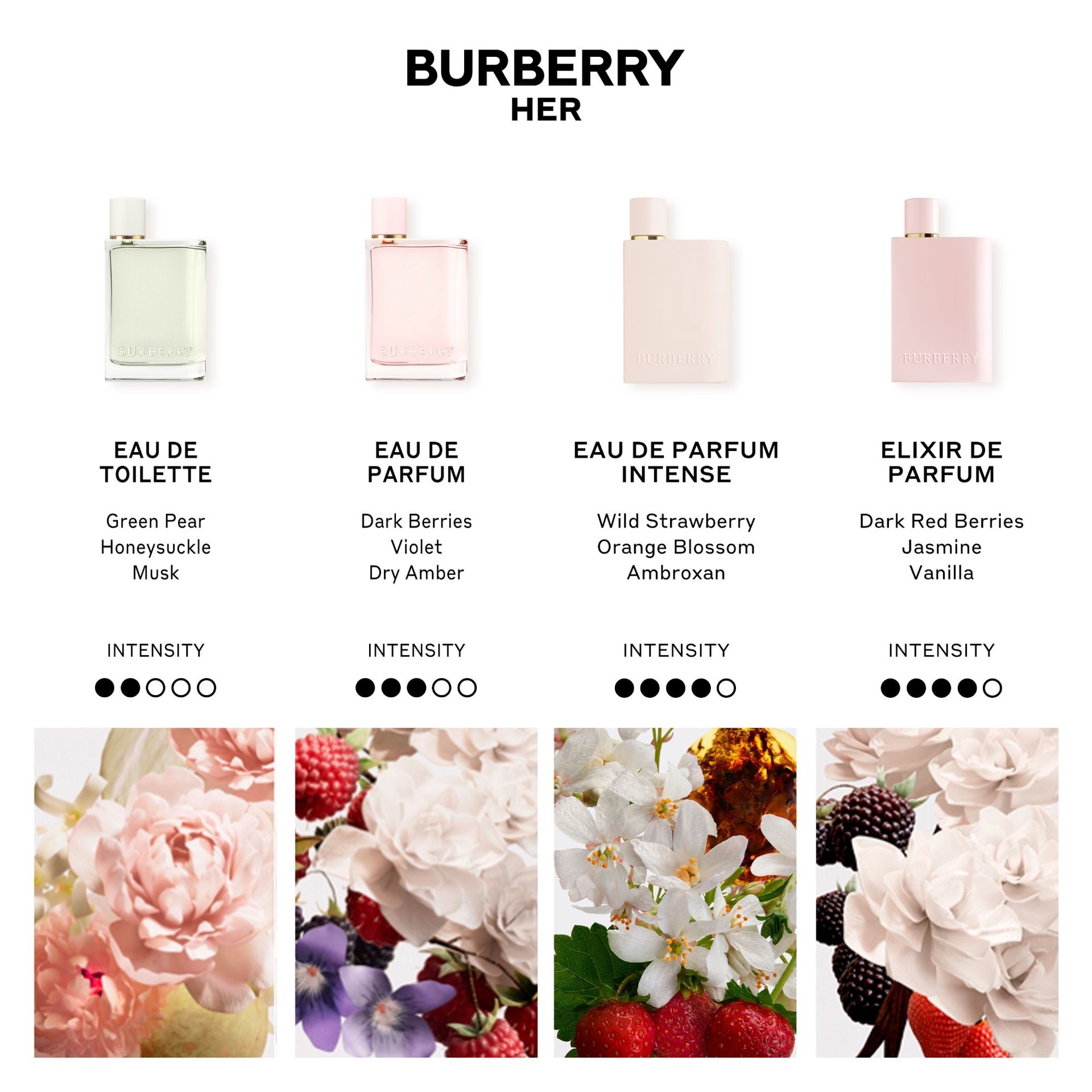 slide 3 of 3, BURBERRY Her Eau de Toilette with Pear and Musk 0.33 /10 eau de toilette spray, 0.33 oz / 10 ml