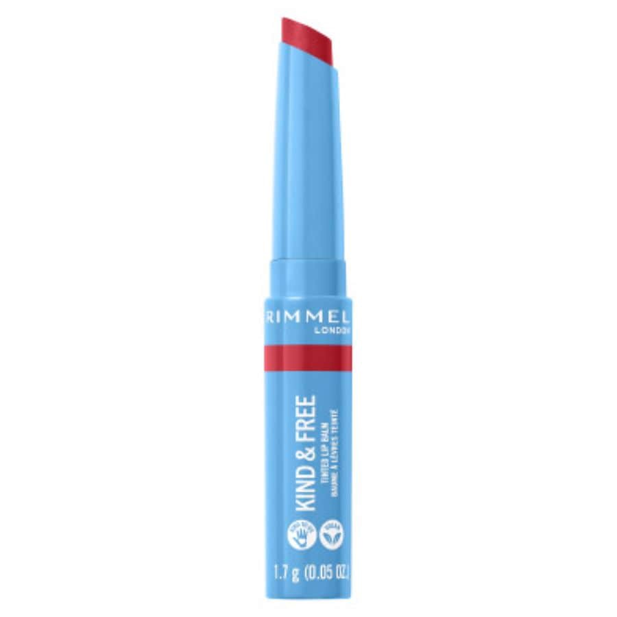 slide 3 of 4, COTY RIMMEL LONDON Rimmel Kind & Free Tinted Lip Balm, 100% Vegan, Oil-Free, Cruelty-Free, Fragrance-Free, 005 Turbo Red, 0.05 oz