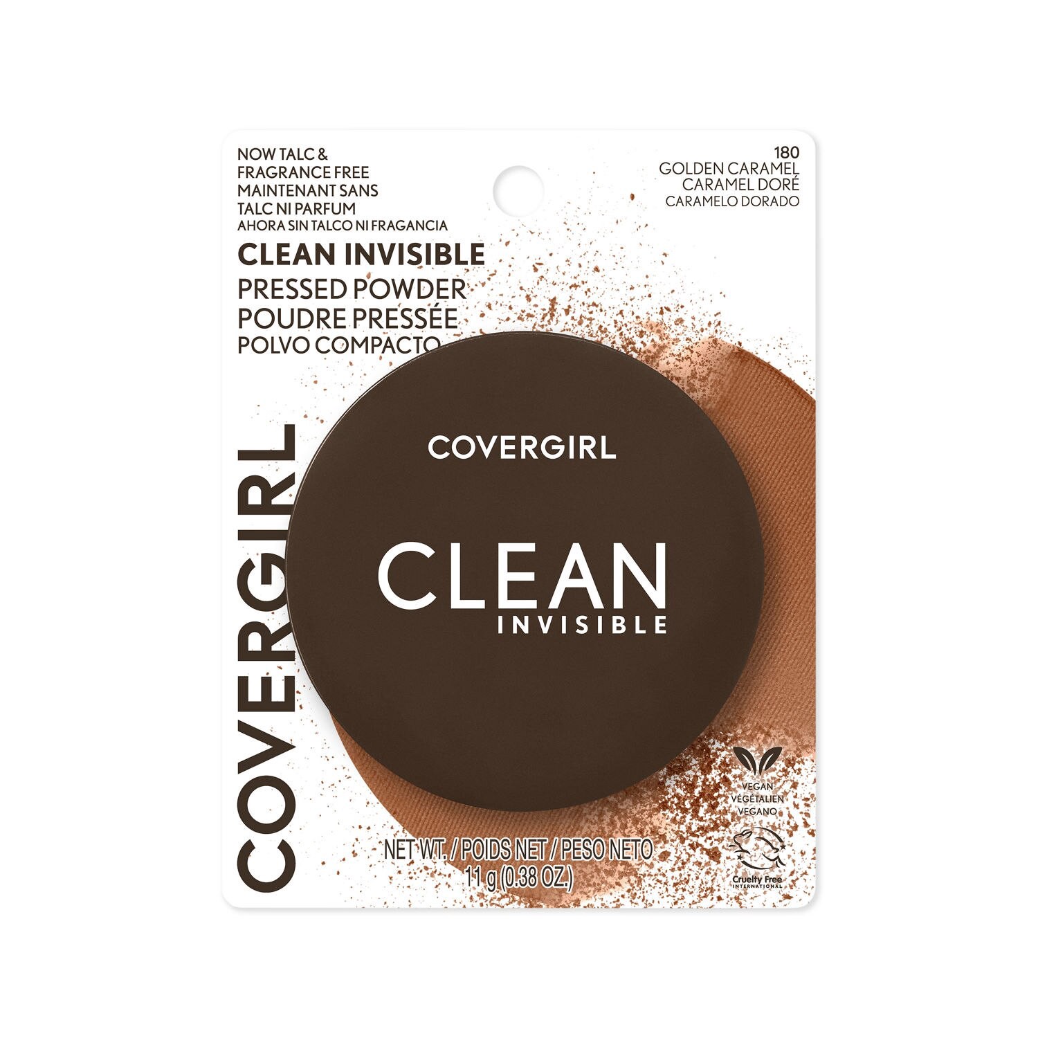 slide 14 of 14, Covergirl Cg Clean Pressed Powder Pressed Powder Golden Caramel 180 11 G / 0.38 Oz, 11 g
