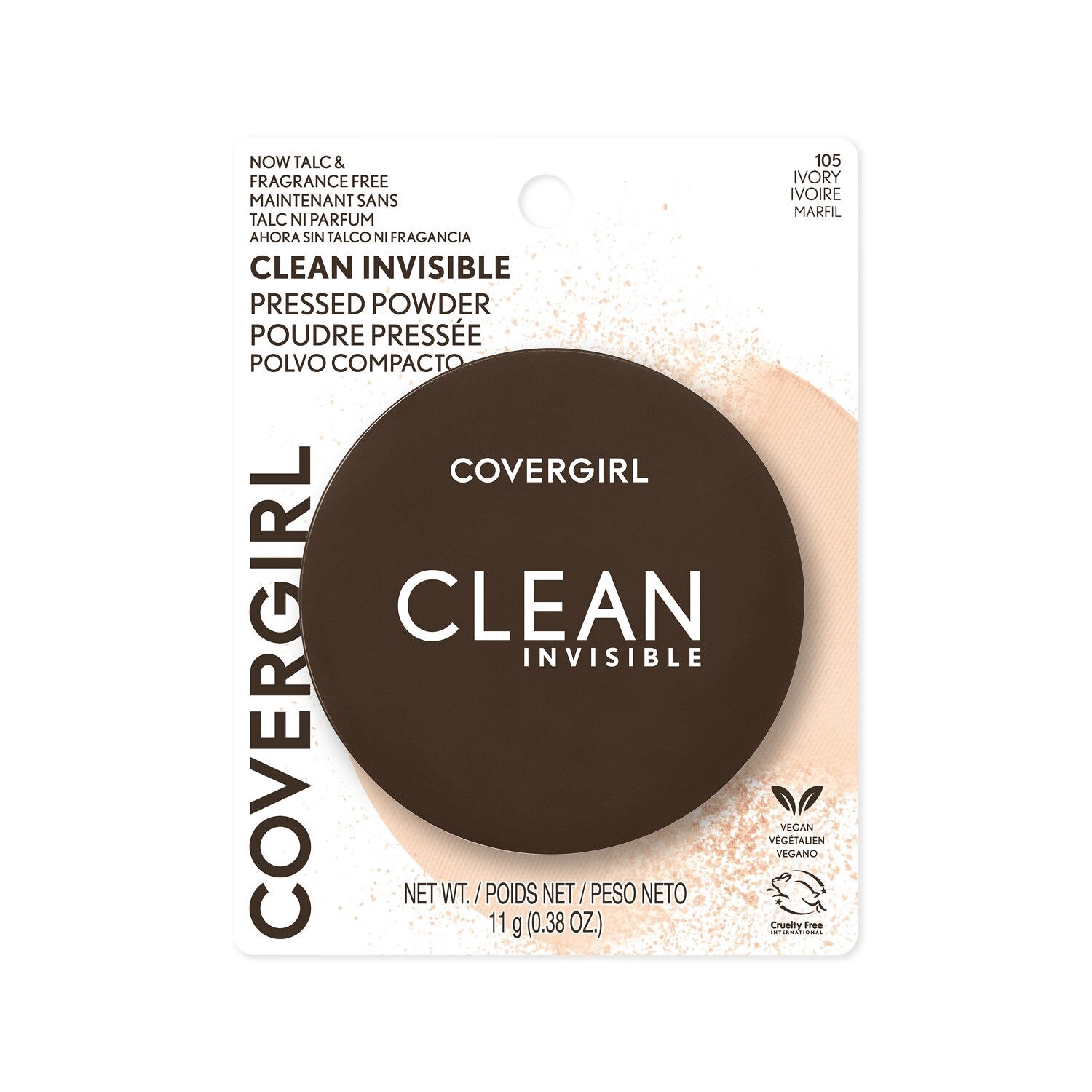 slide 2 of 14, Covergirl Clean Invisible Pressed Powder Foundation - 105 Ivory - 0.38oz, 11 g