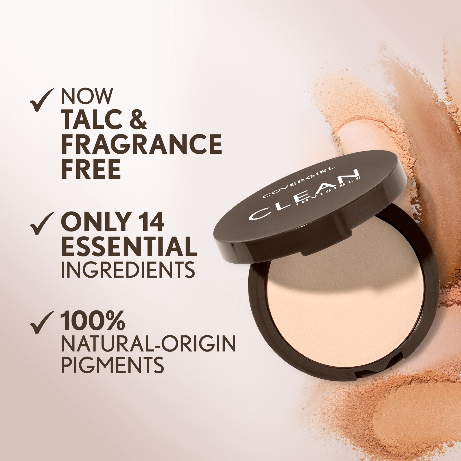slide 5 of 14, Covergirl Clean Invisible Pressed Powder Foundation - 133 Light Beige - 0.38oz, 11 g