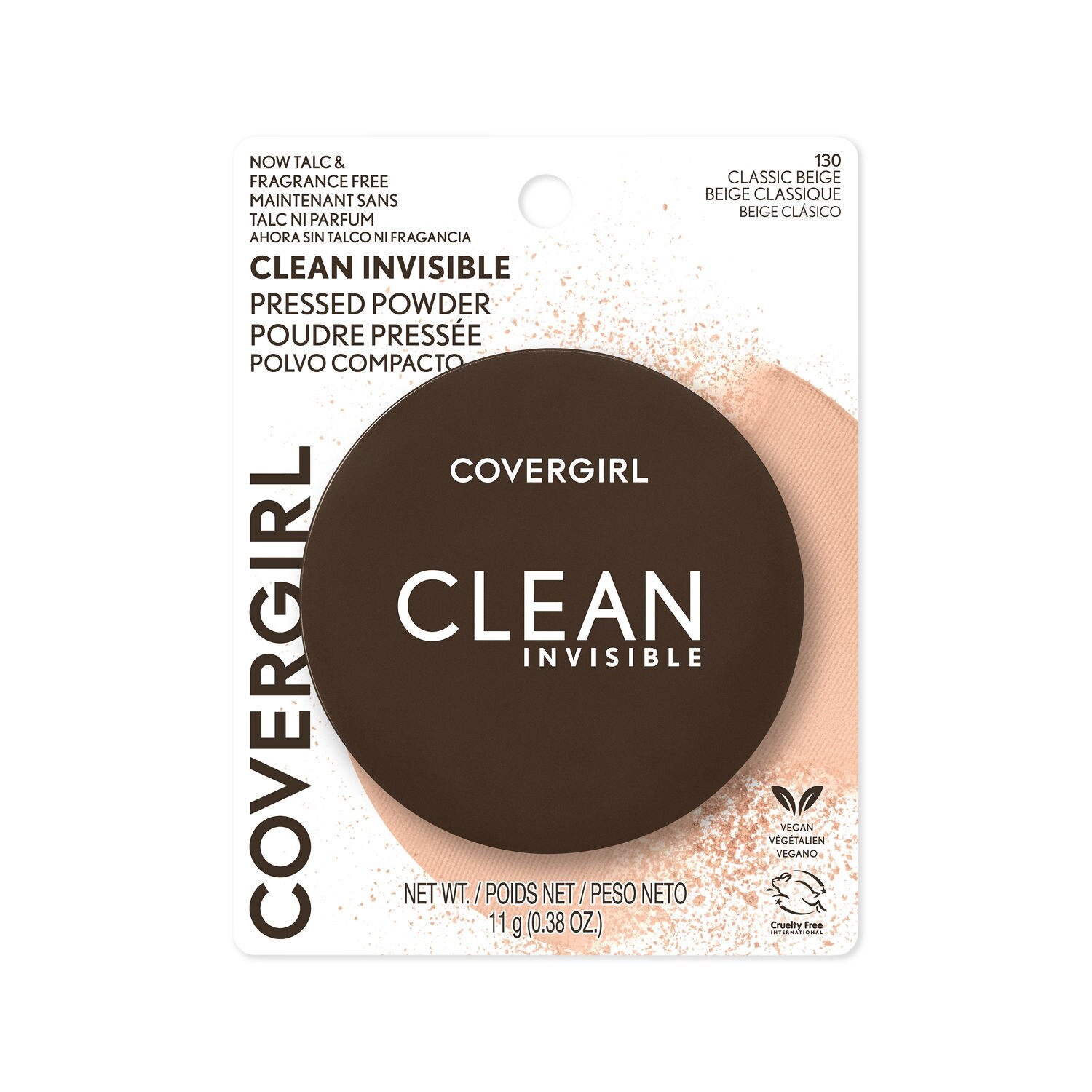slide 4 of 14, Covergirl Clean Invisible Pressed Powder Foundation - 130 Classic Beige - 0.38oz, 11 g