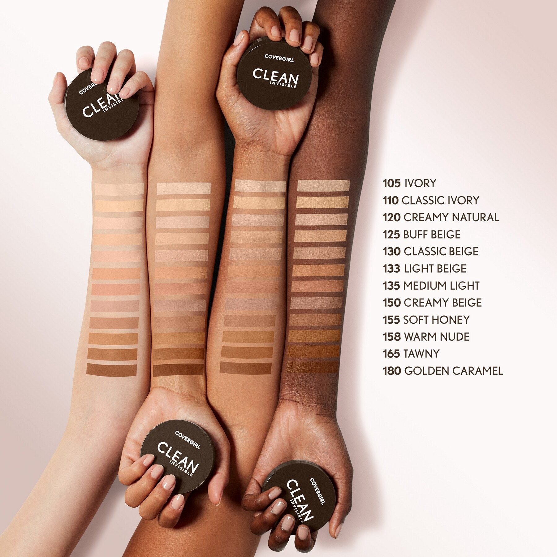 slide 8 of 14, Covergirl Clean Invisible Pressed Powder Foundation - 150 Creamy Beige - 0.38oz, 11 g