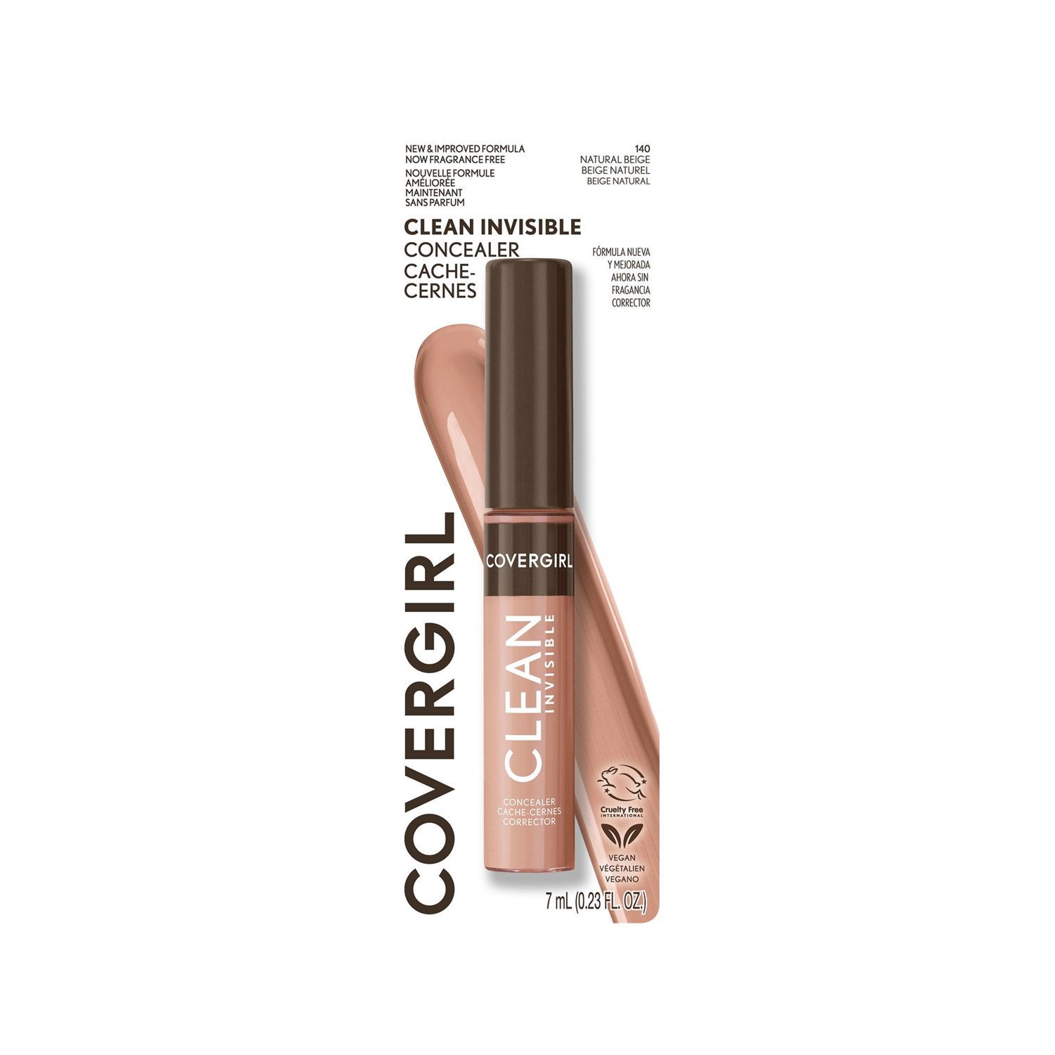 slide 13 of 13, Covergirl Clean Invisible Concealer - 140 Natural Beige - 0.23 fl oz, 7 ml