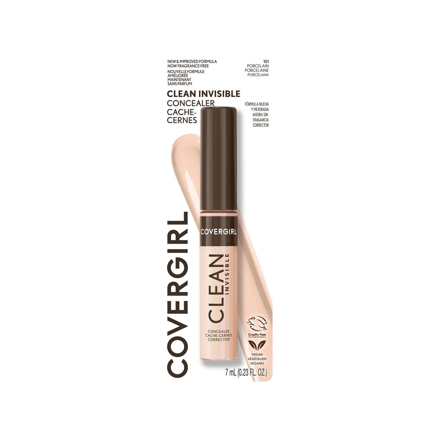 slide 2 of 12, Covergirl Clean Invisible Concealer - 101 Porcelain - 0.23 fl oz, 0.23 fl oz