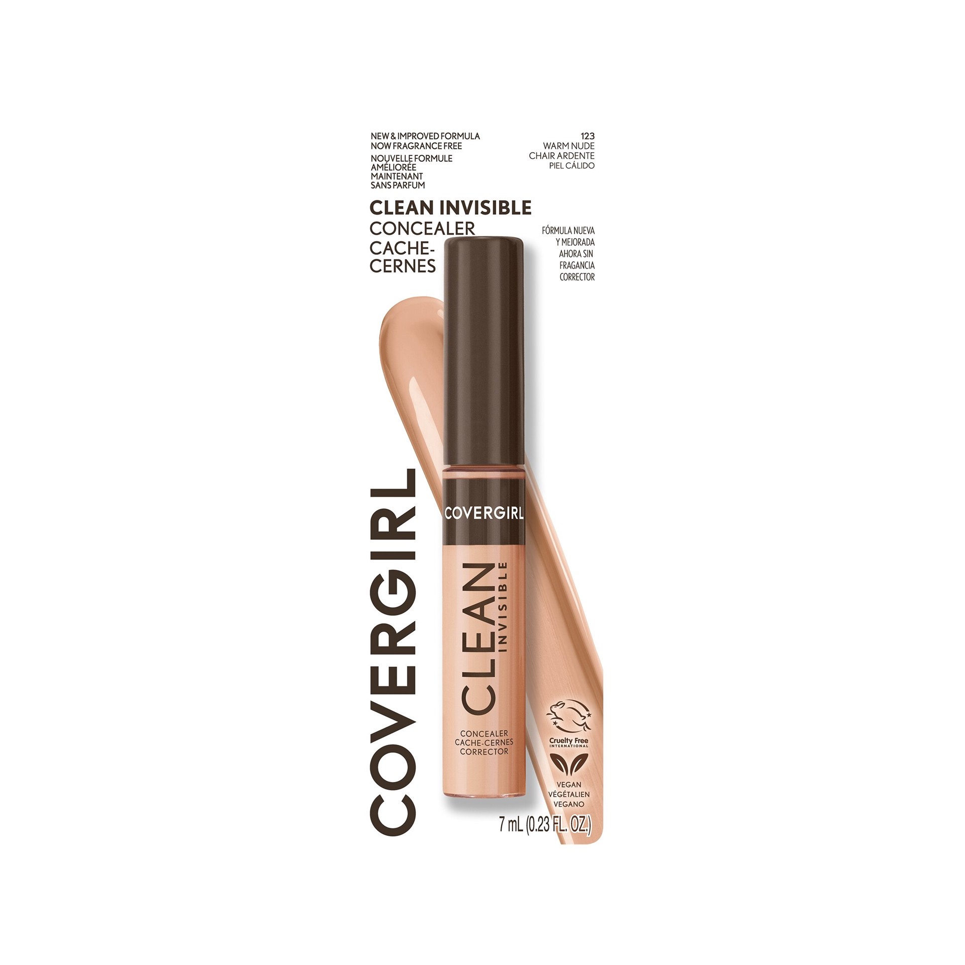 slide 9 of 13, Covergirl Clean Invisible Concealer - 123 Warm Nude - 0.23 fl oz, 7 ml