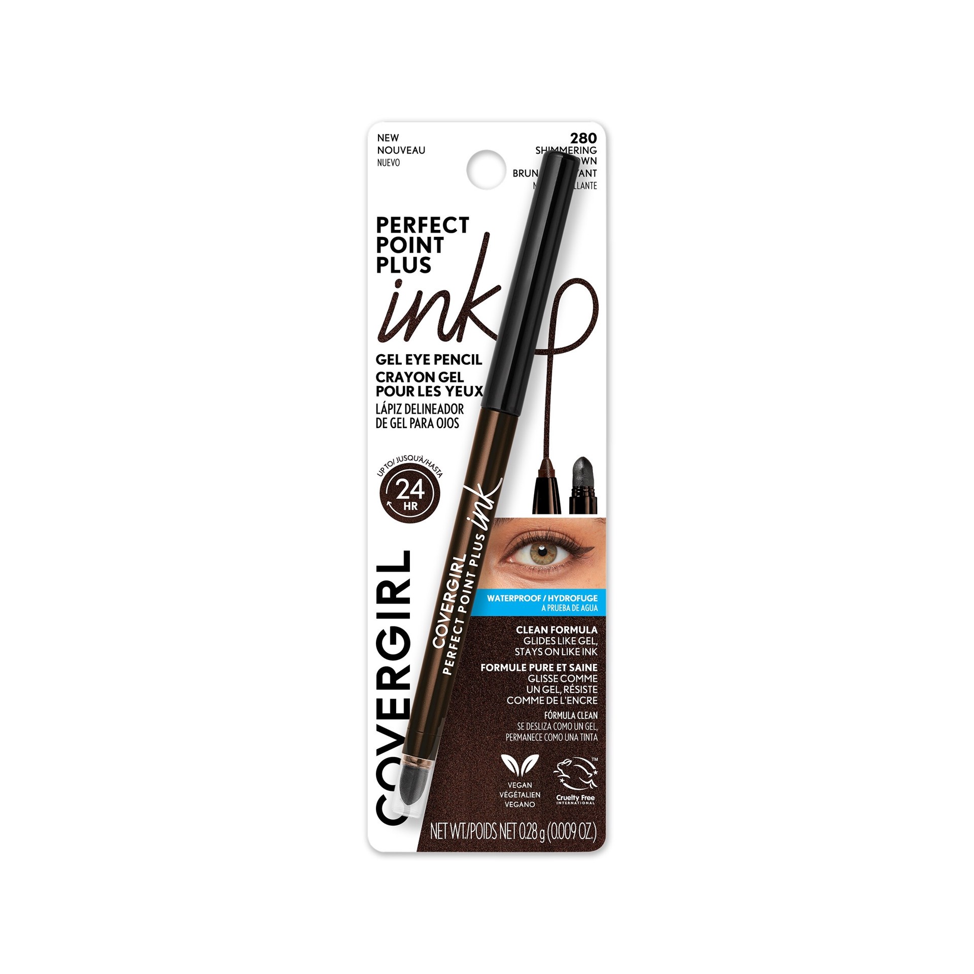 slide 8 of 13, Covergirl Perfect Point Plus Ink Gel Eyeliner - 280 Shimmering Brown - 0.0098oz, 0.28 g