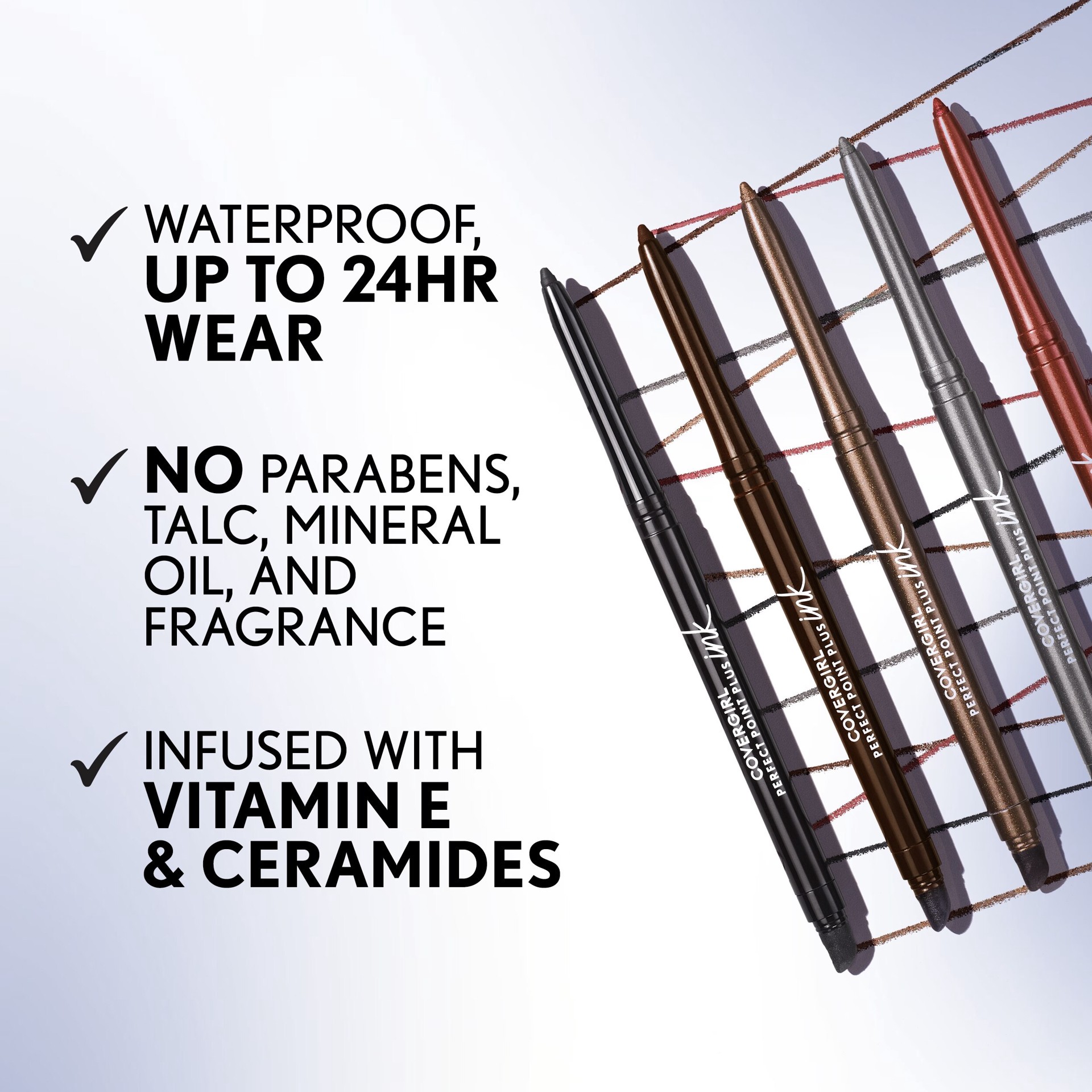 slide 2 of 13, Covergirl Perfect Point Plus Ink Gel Eyeliner - 280 Shimmering Brown - 0.0098oz, 0.28 g