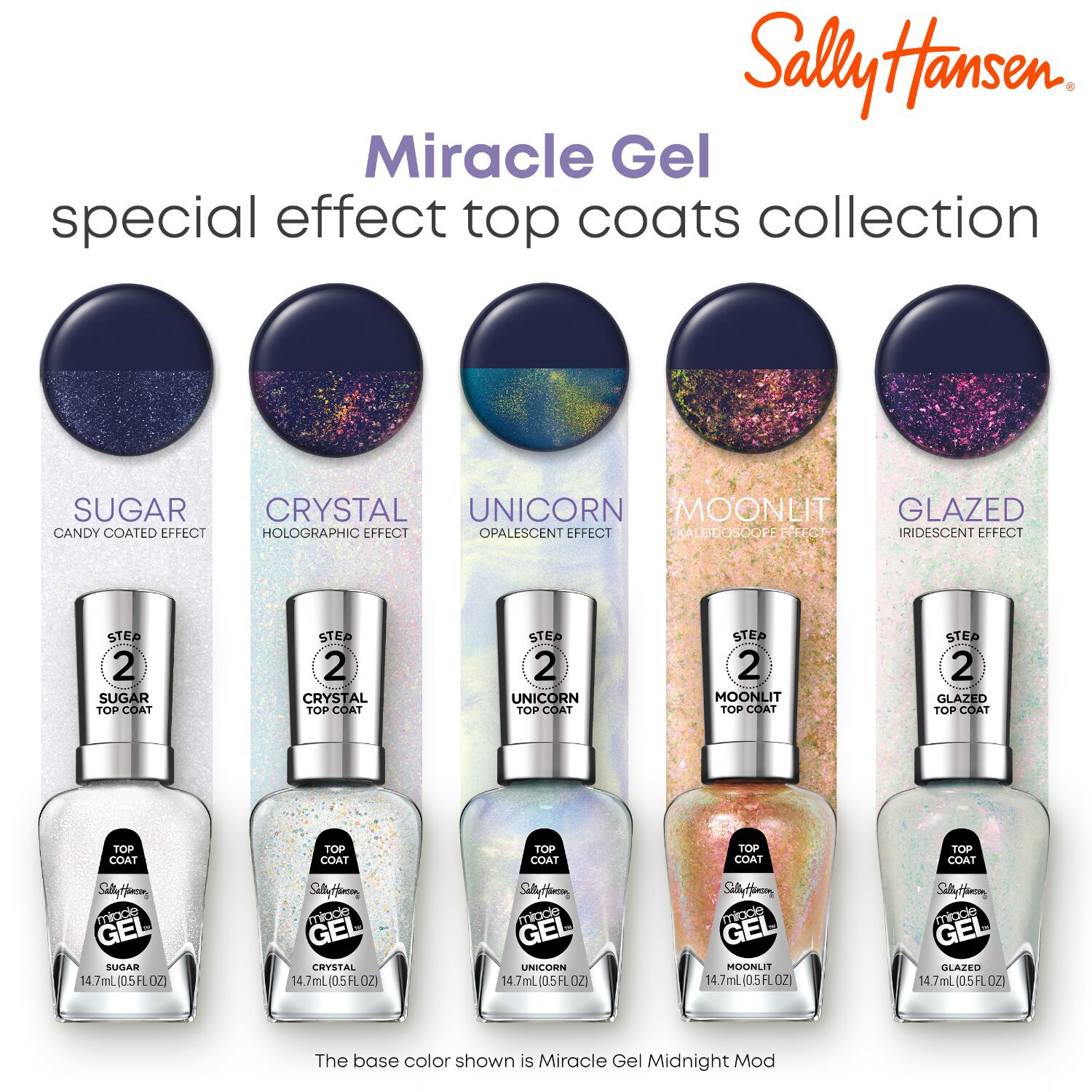 slide 2 of 7, Sally Hansen Miracle Gel Nail Polish - Special Effects Top Coat - 108 Glazed Top Coat - 0.5 fl oz, 0.5 fl oz