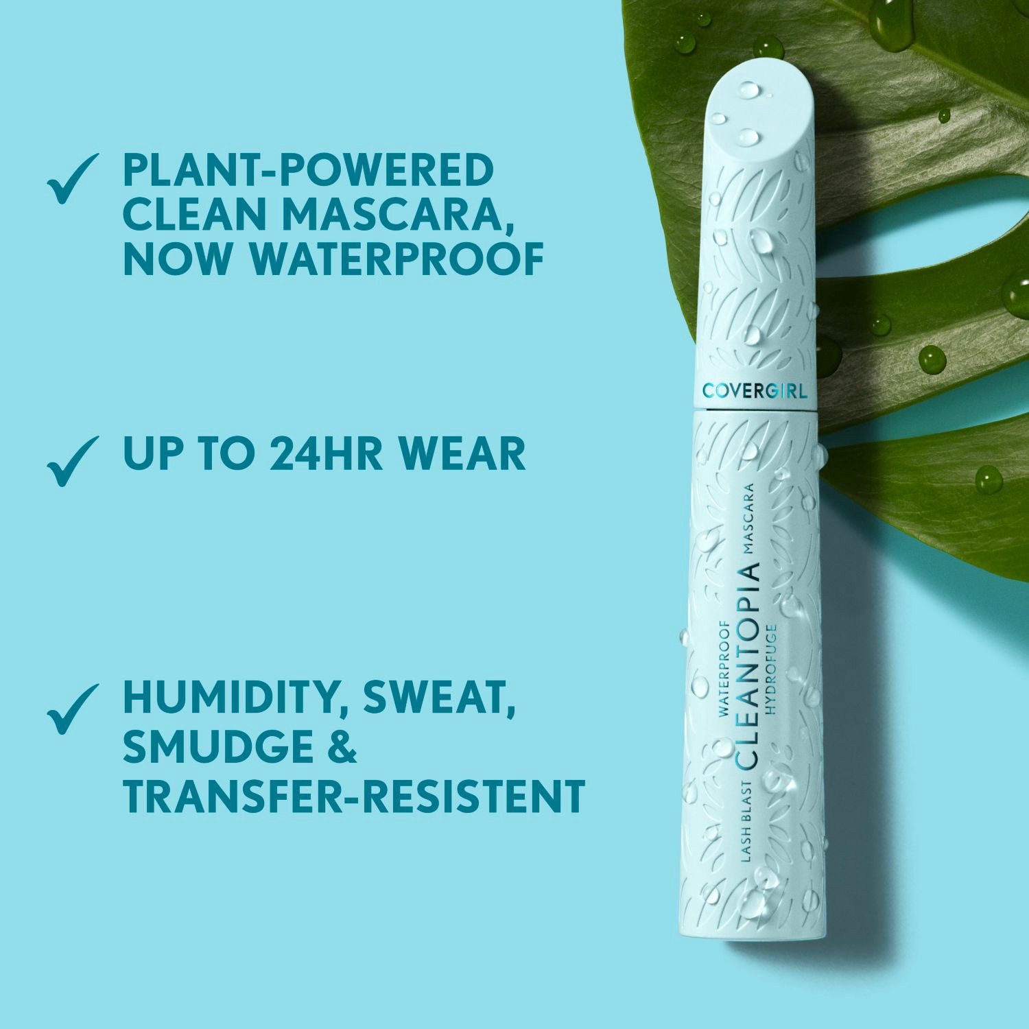 slide 6 of 9, CoverGirl Lash Blast Cleantopia Waterproof Mascara, Black Brown, 1 in